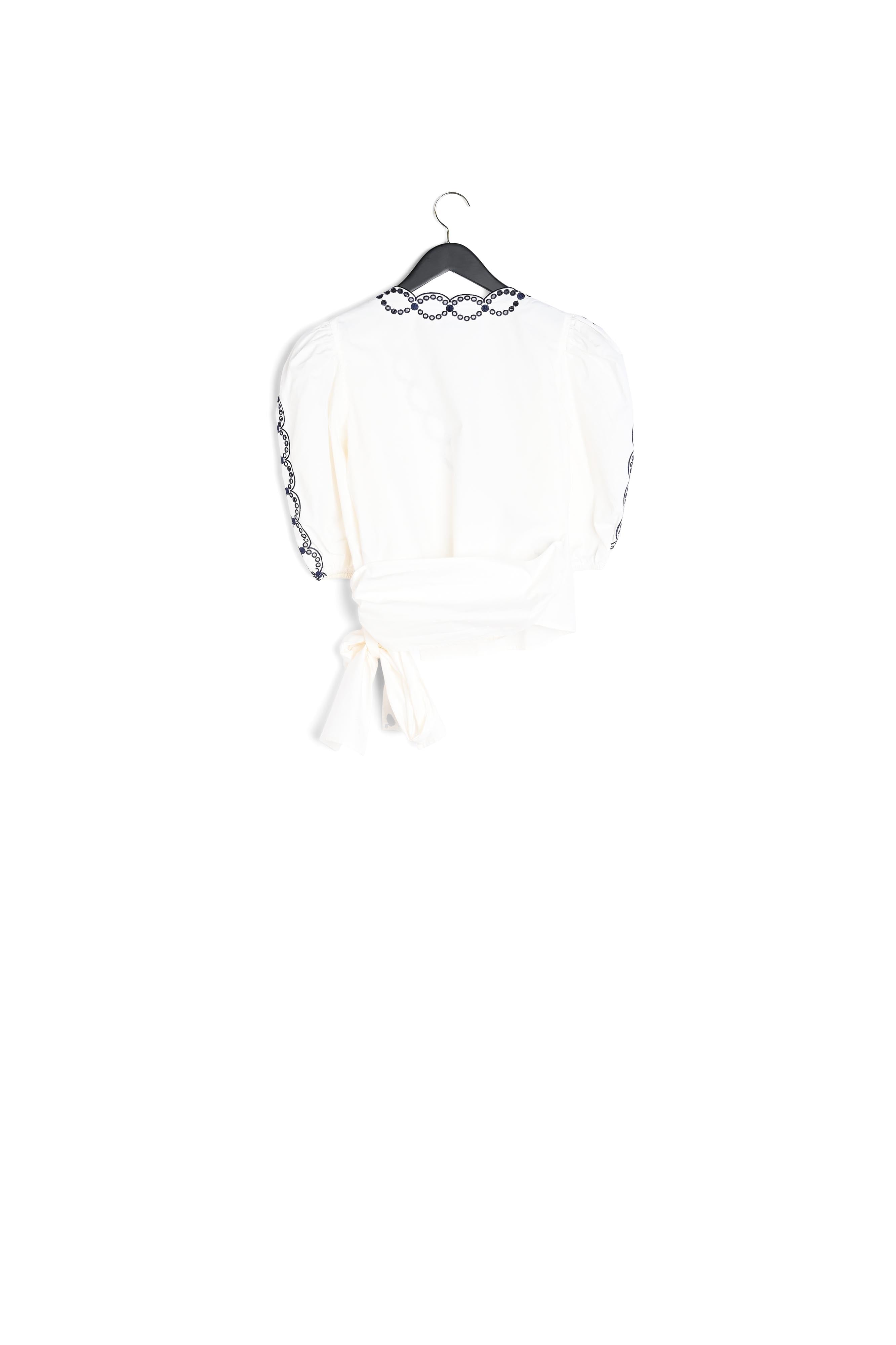 Blouse portefeuille en coton biologique Faume - seconde main