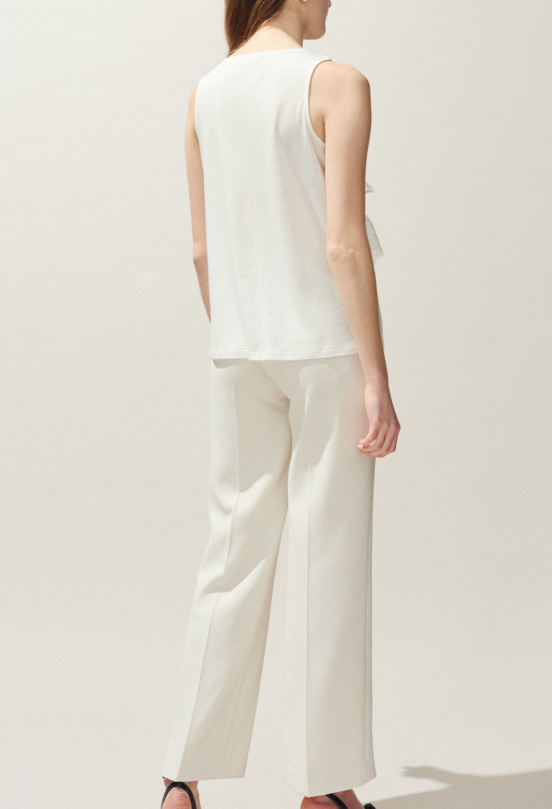 T-shirt sans manches à volants dentelle Faume - seconde main