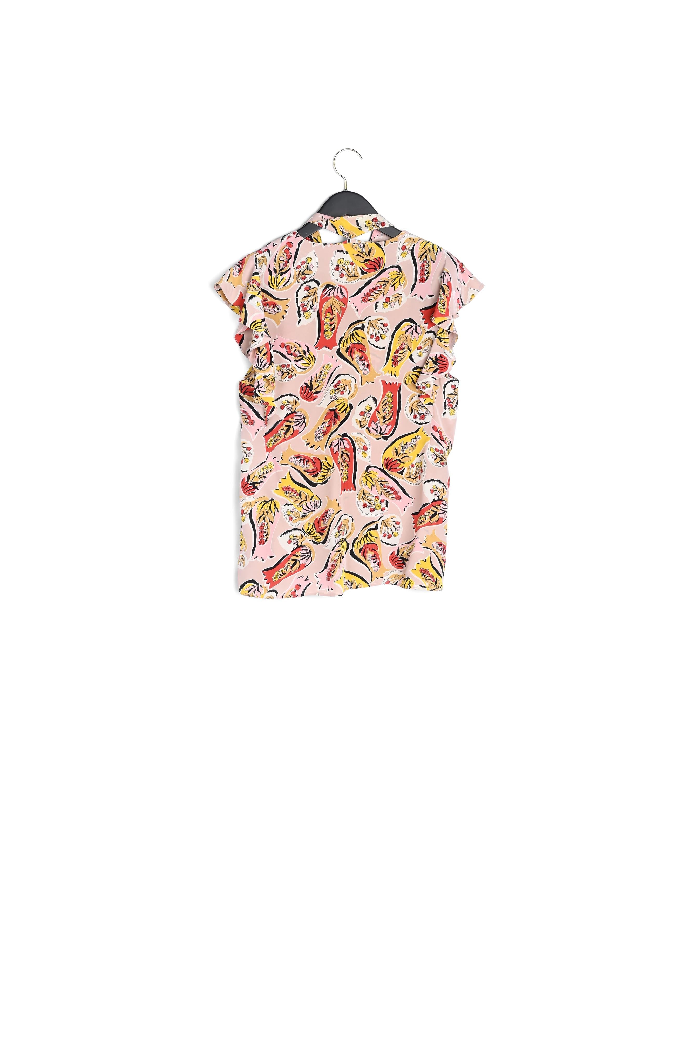 Top col V imprimé foulard à volants Faume - seconde main