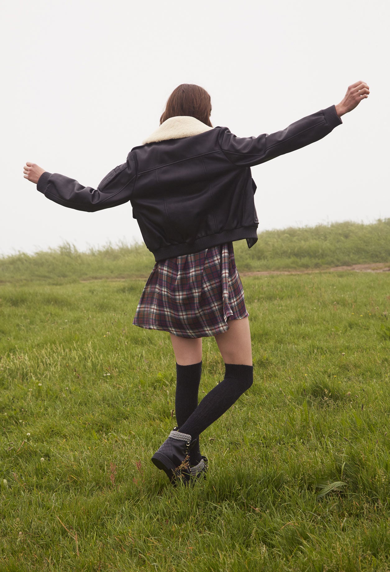 Blouson en cuir aviateur col mouton Faume - seconde main