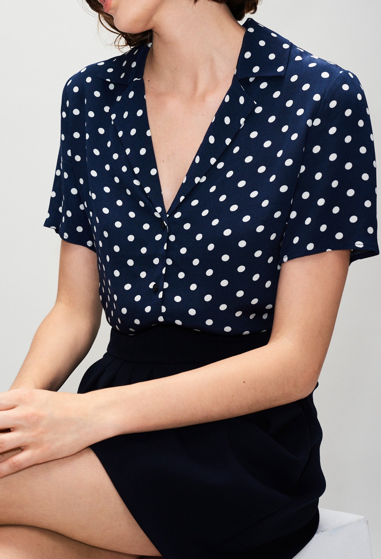 Chemisier manches courtes à pois Faume - seconde main