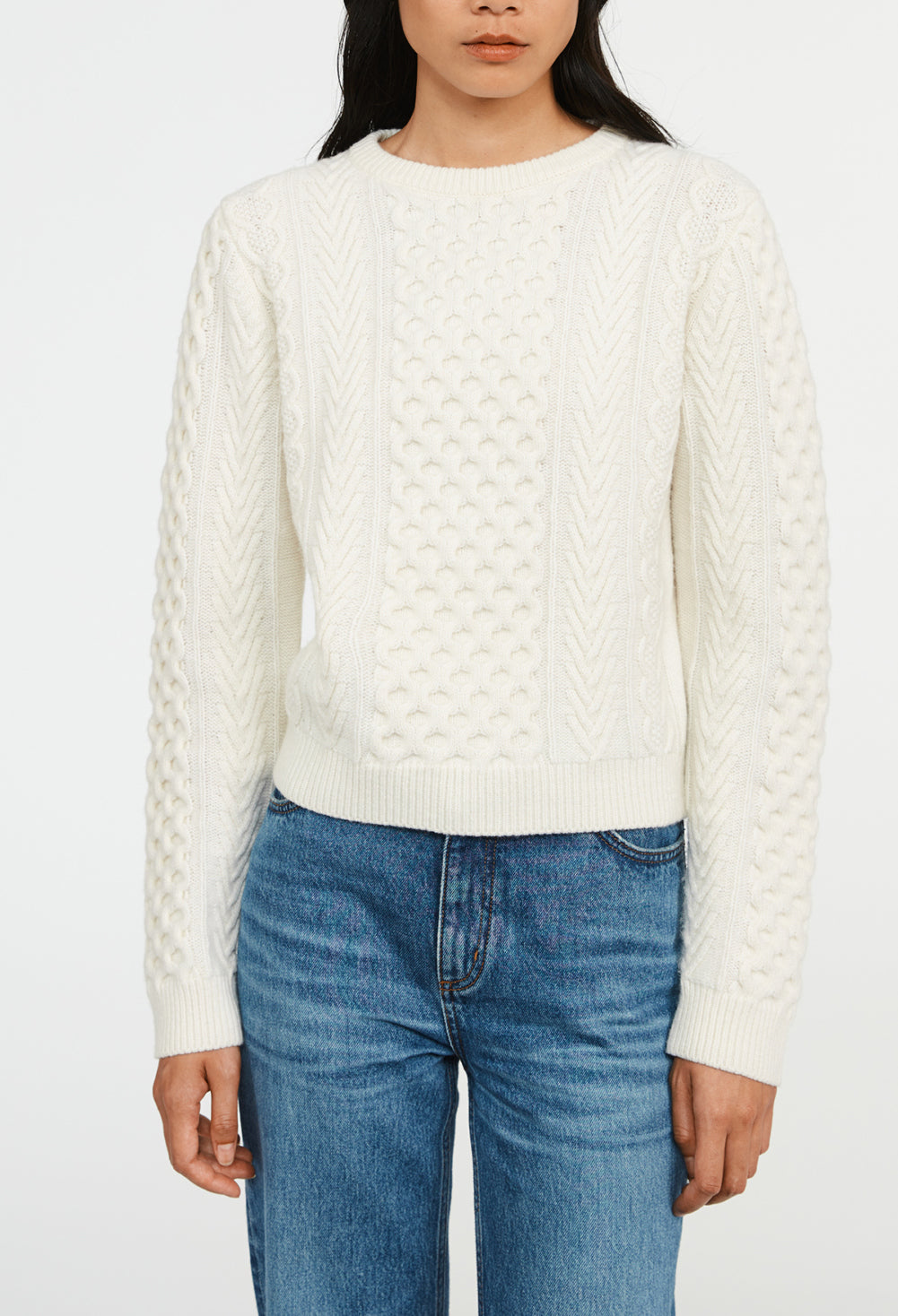 Pull torsadé écru Faume - seconde main