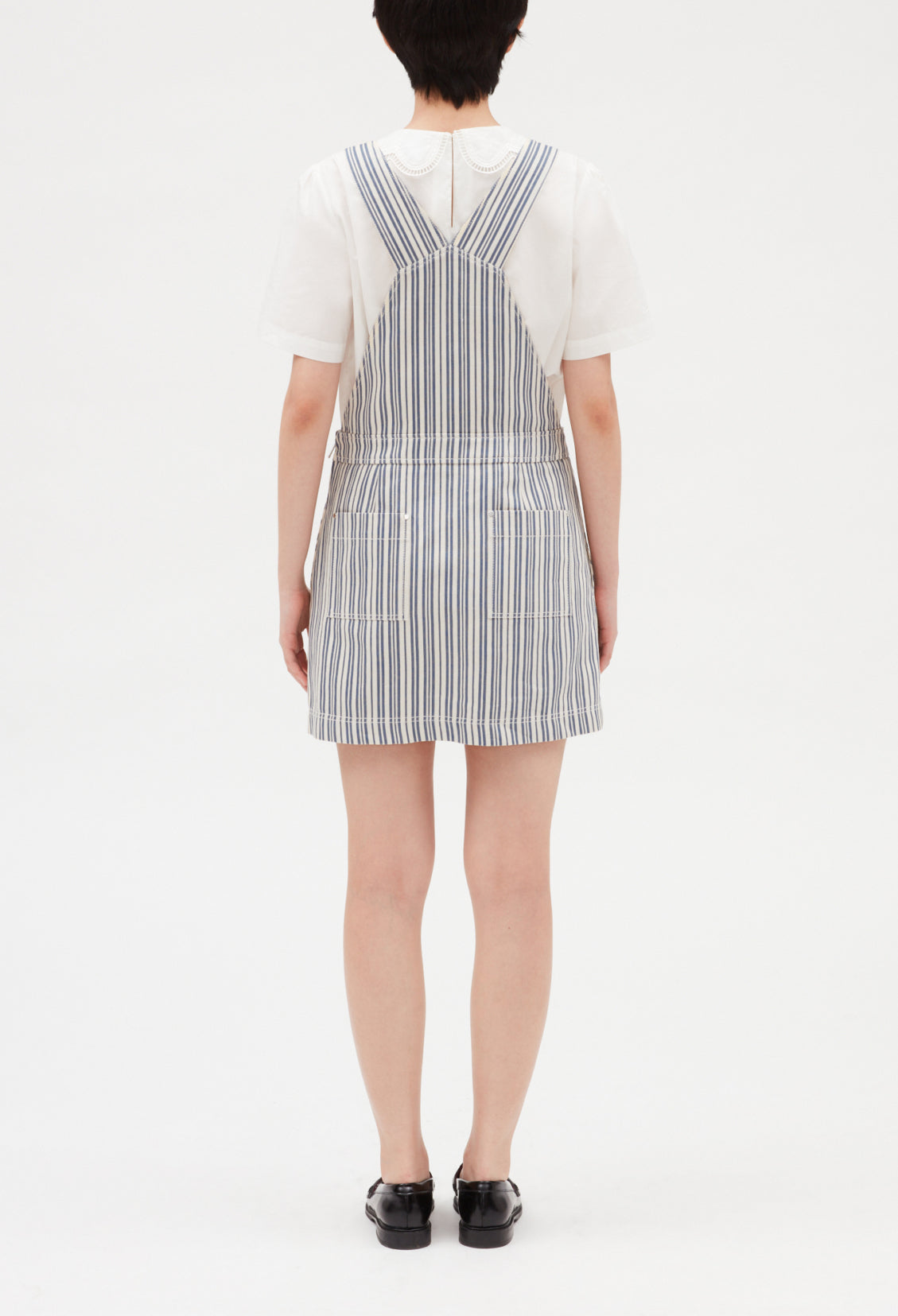 Robe salopette courte denom à rayures Faume - seconde main