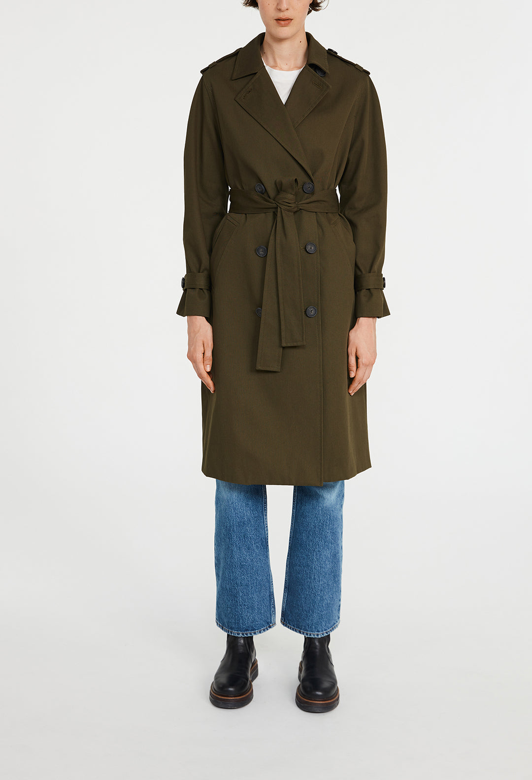 trench long kaki Faume - seconde main