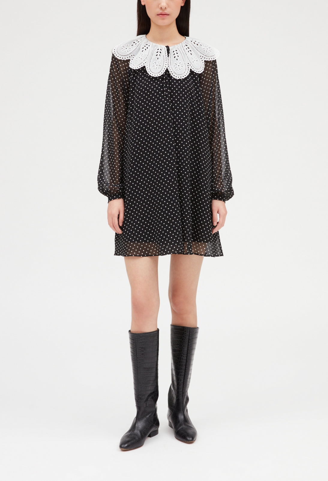 Robe courte Rifi large col imprimé pois Faume - seconde main