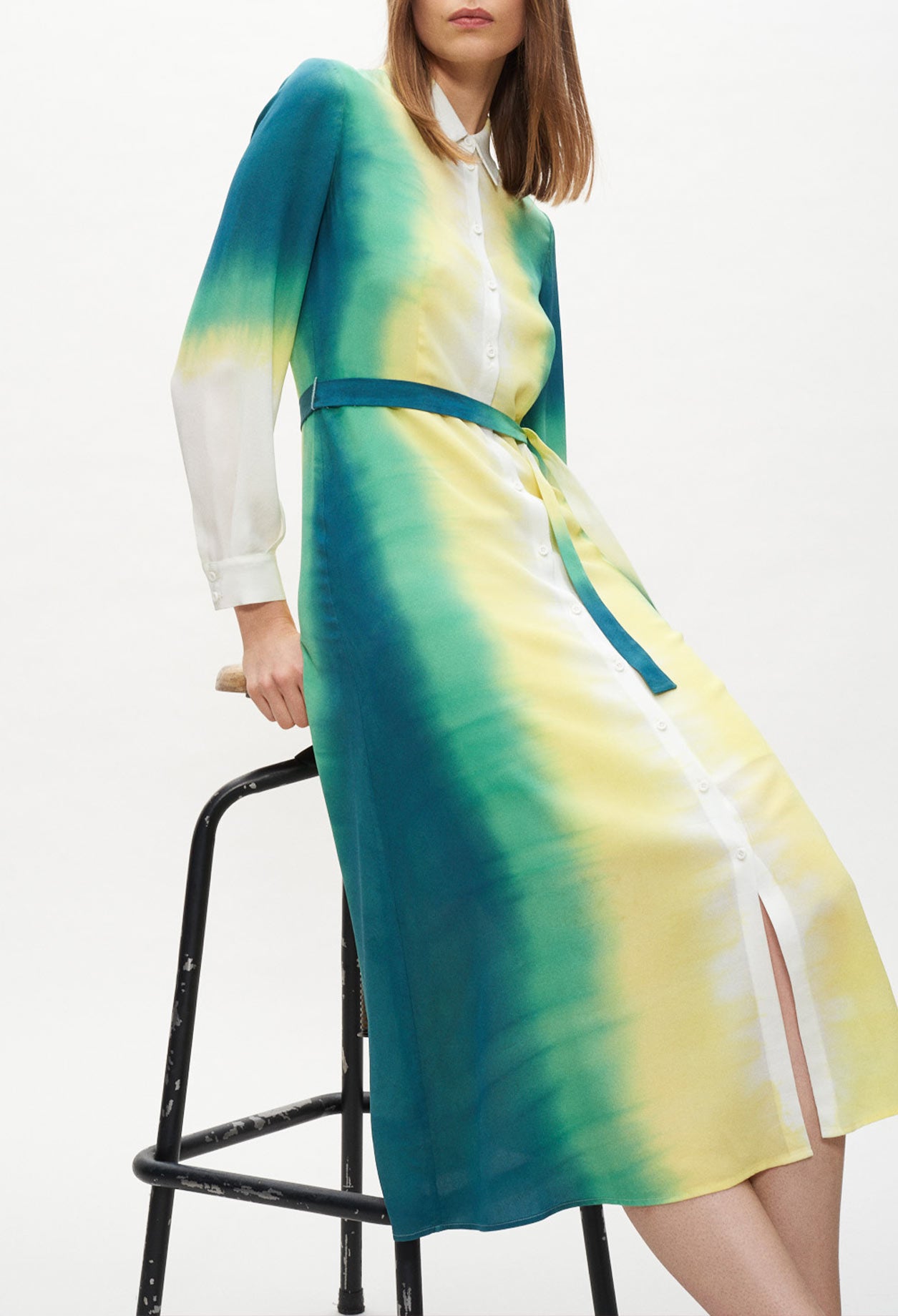 Robe chemise longue imprimée tie & dye Faume - seconde main