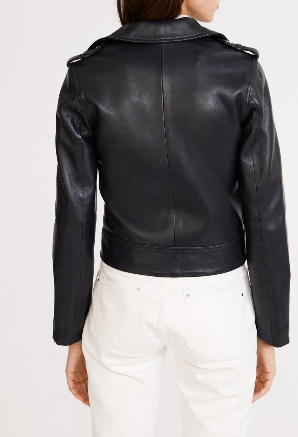 Blouson zippé en cuir Faume - seconde main