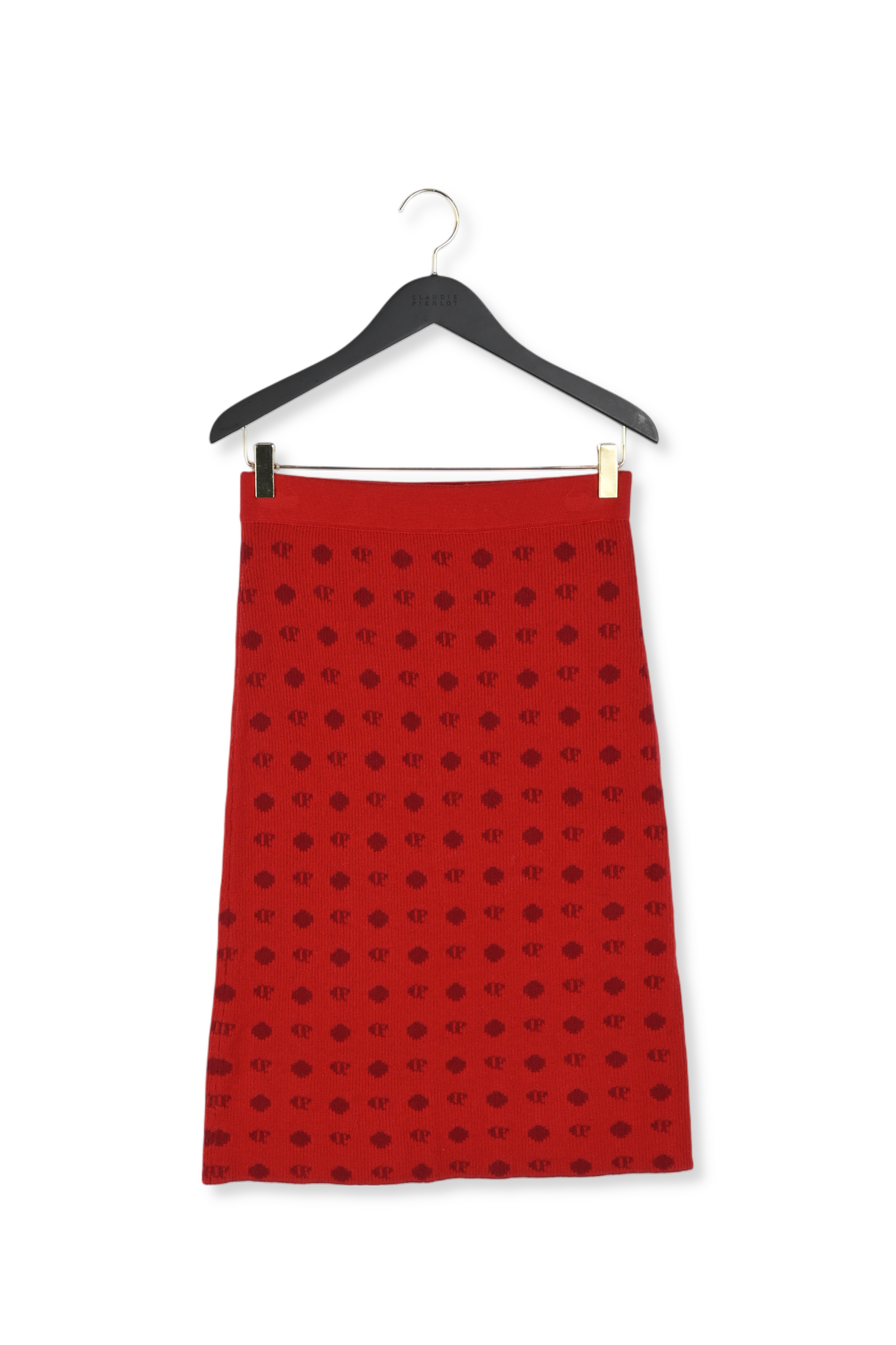 Jupe mi-longue maille rouge Faume - seconde main