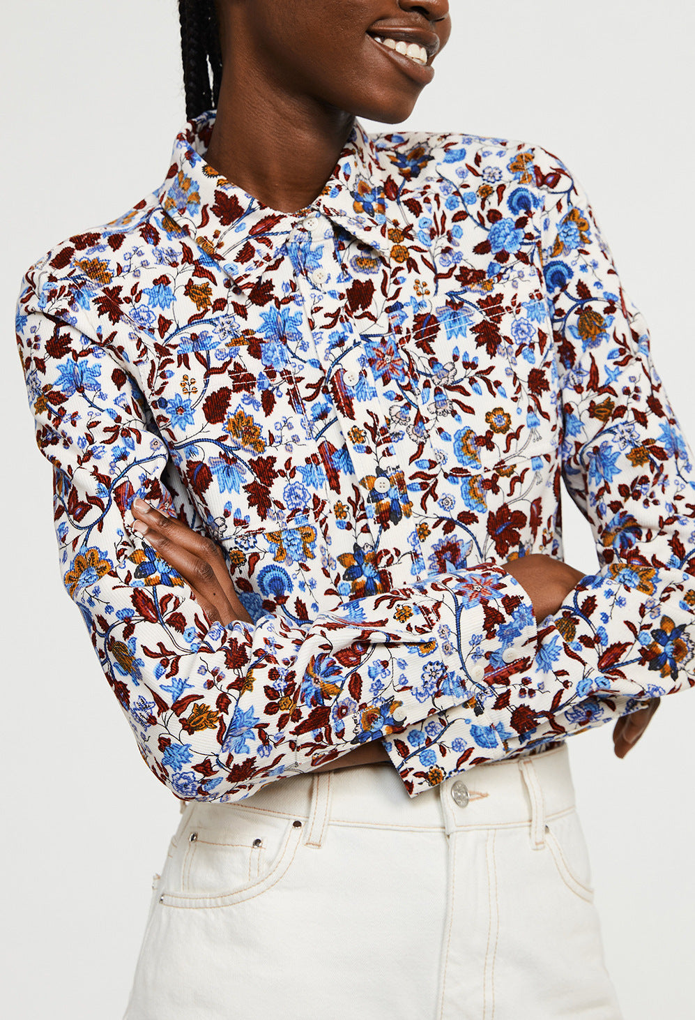 Chemise velours imprimé fleuri Faume - seconde main