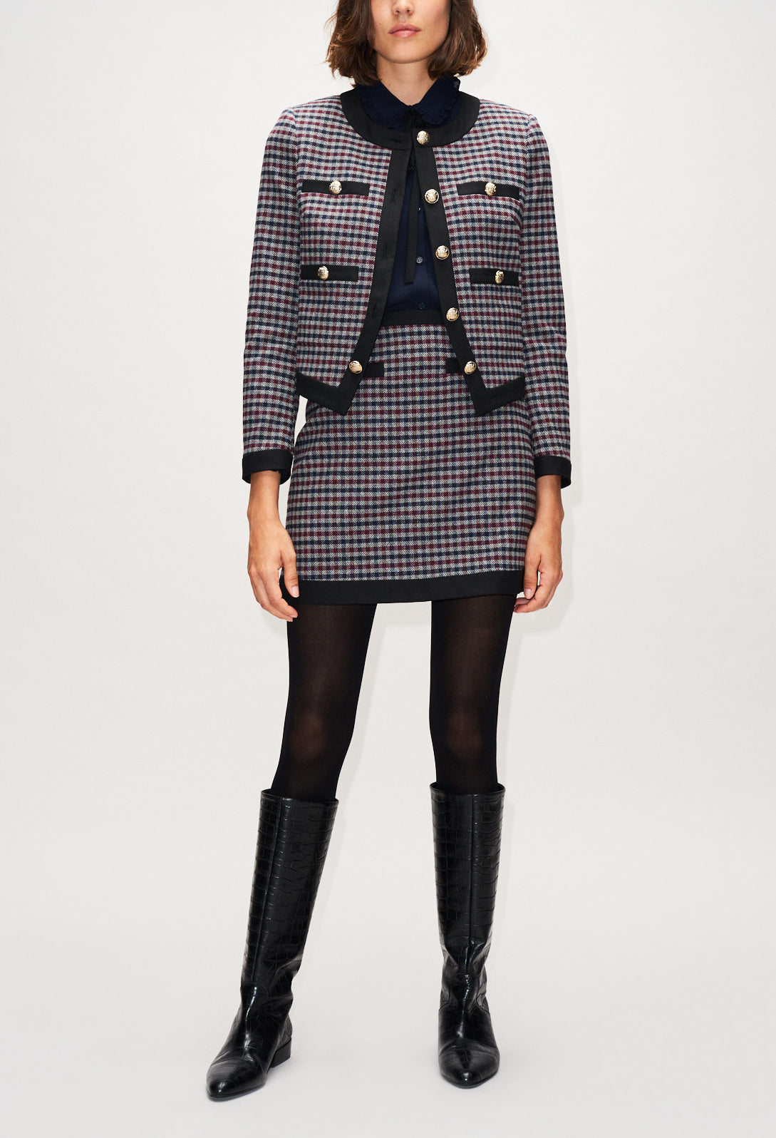 Jupe courte à carreaux vichy Faume - seconde main