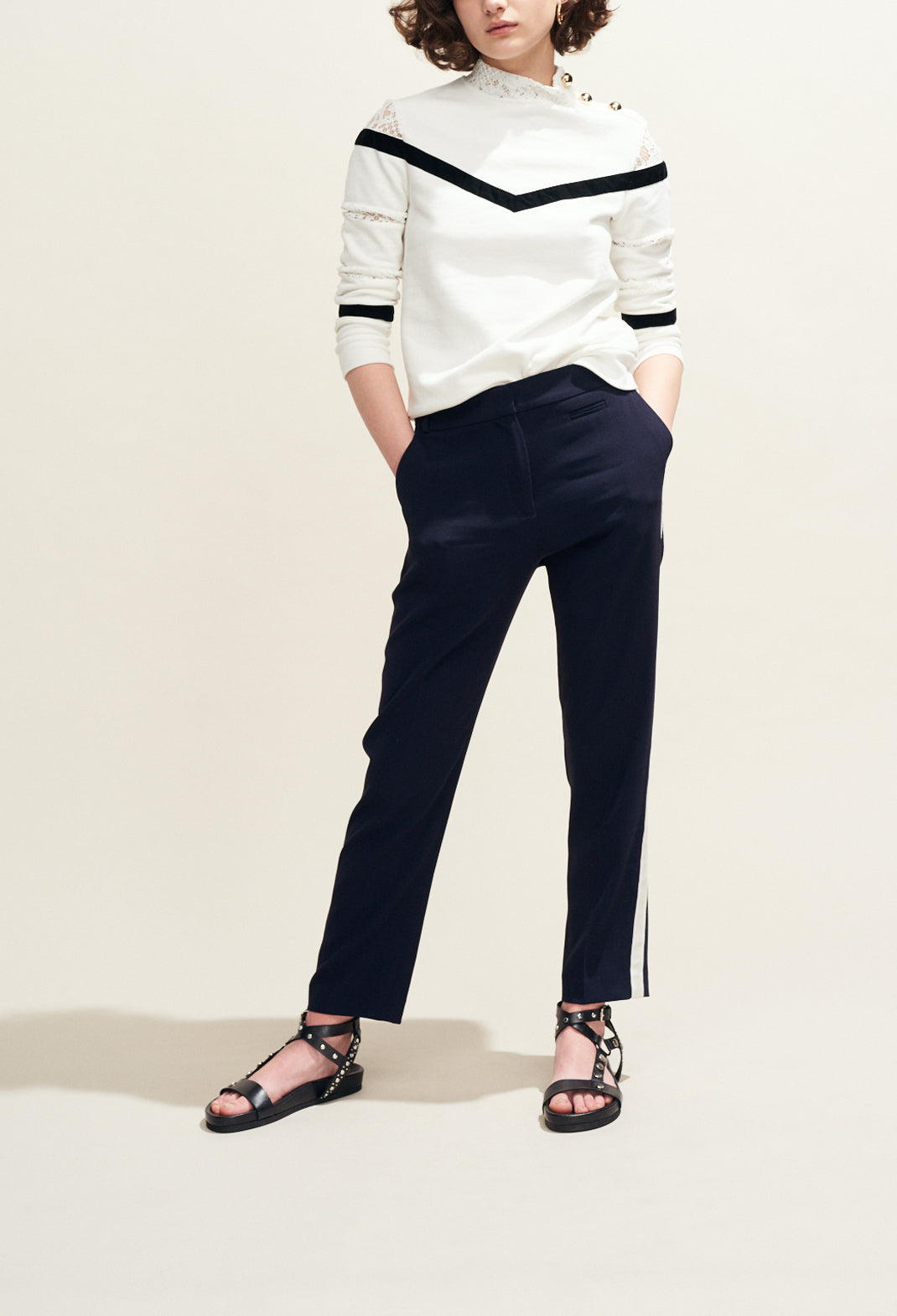 Pantalon bandes sporty latérales Faume - seconde main