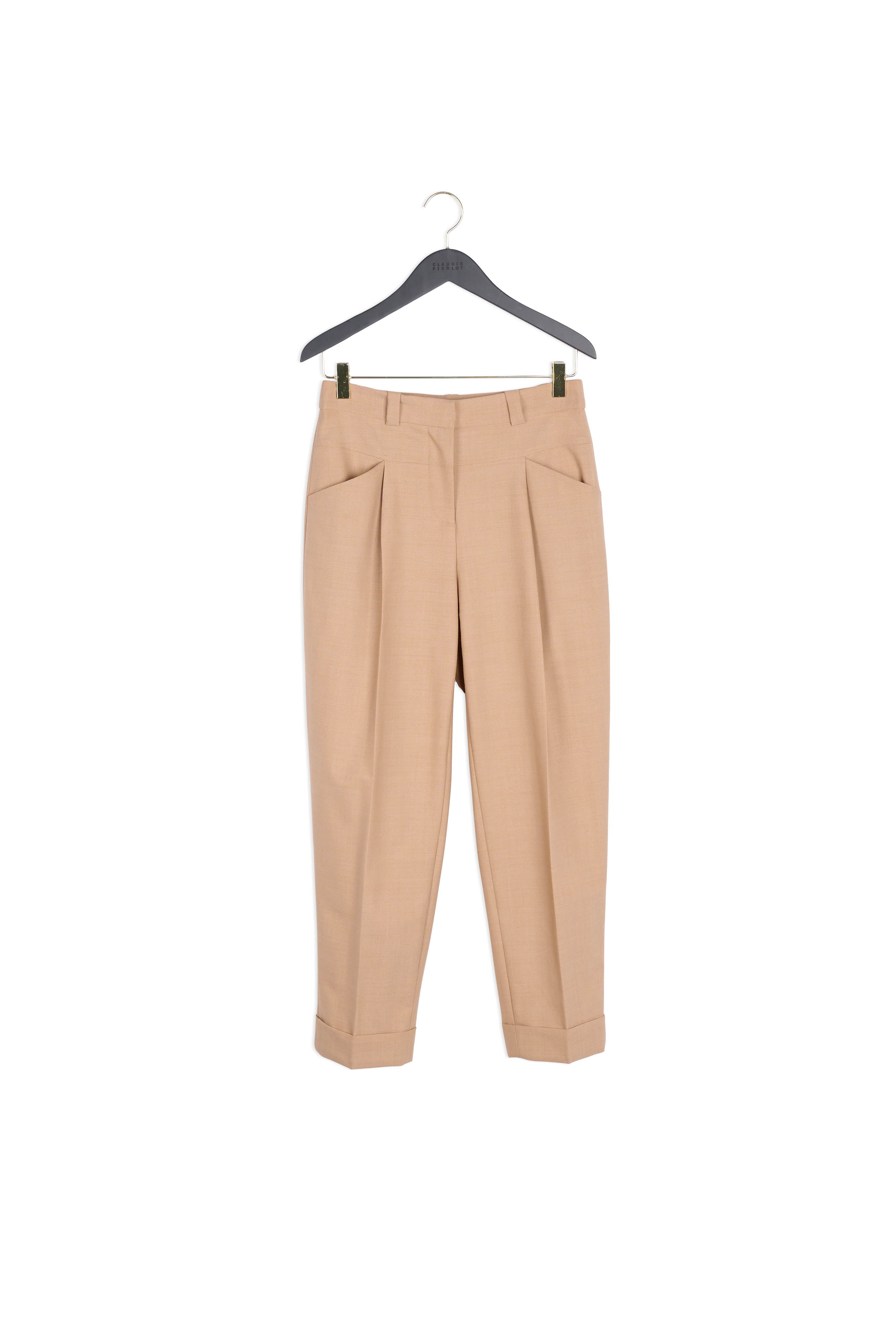 Pantalon à revers laine traçable Faume - seconde main