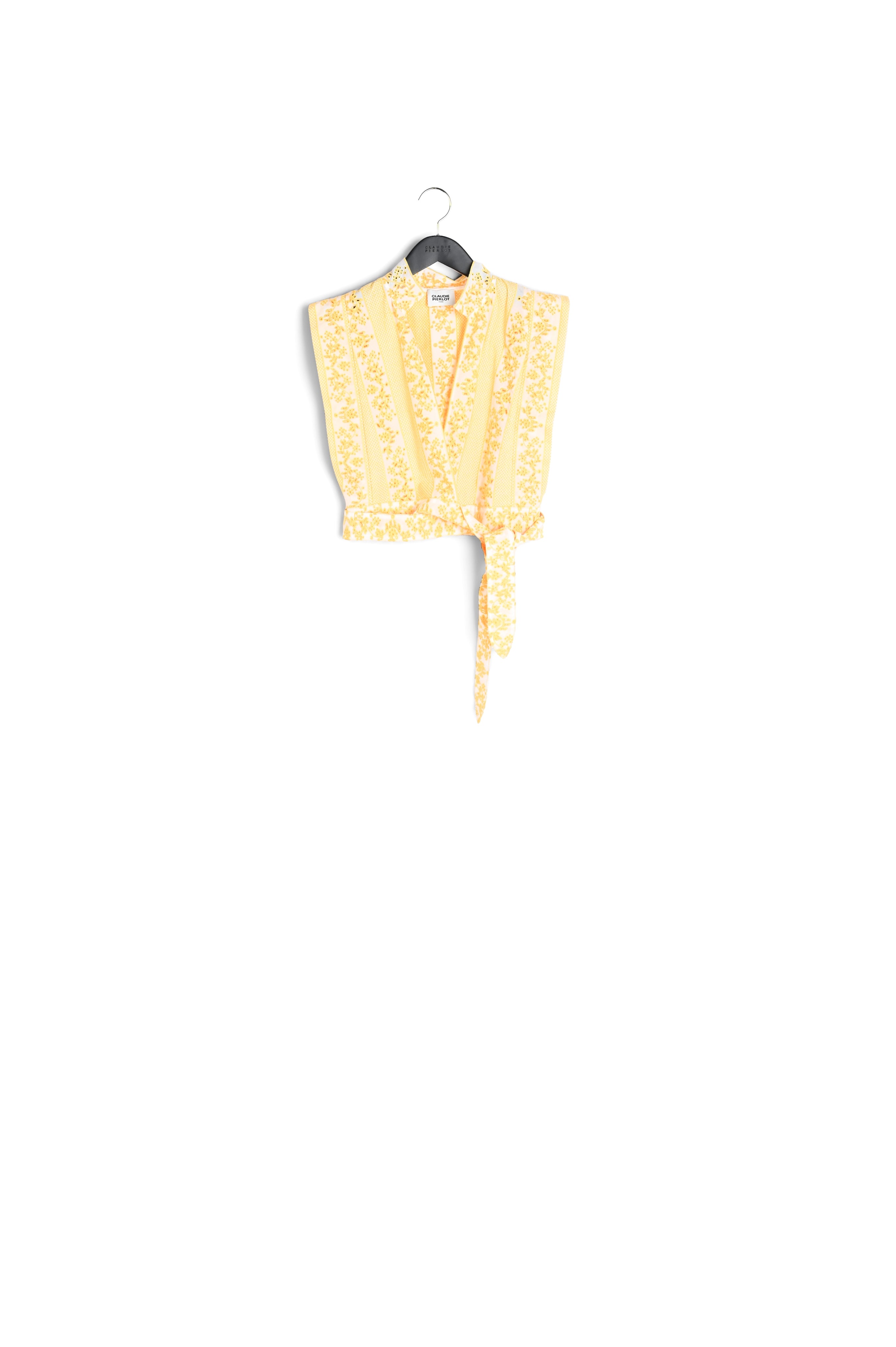 Top cache-cœur broderies mimosa Faume - seconde main