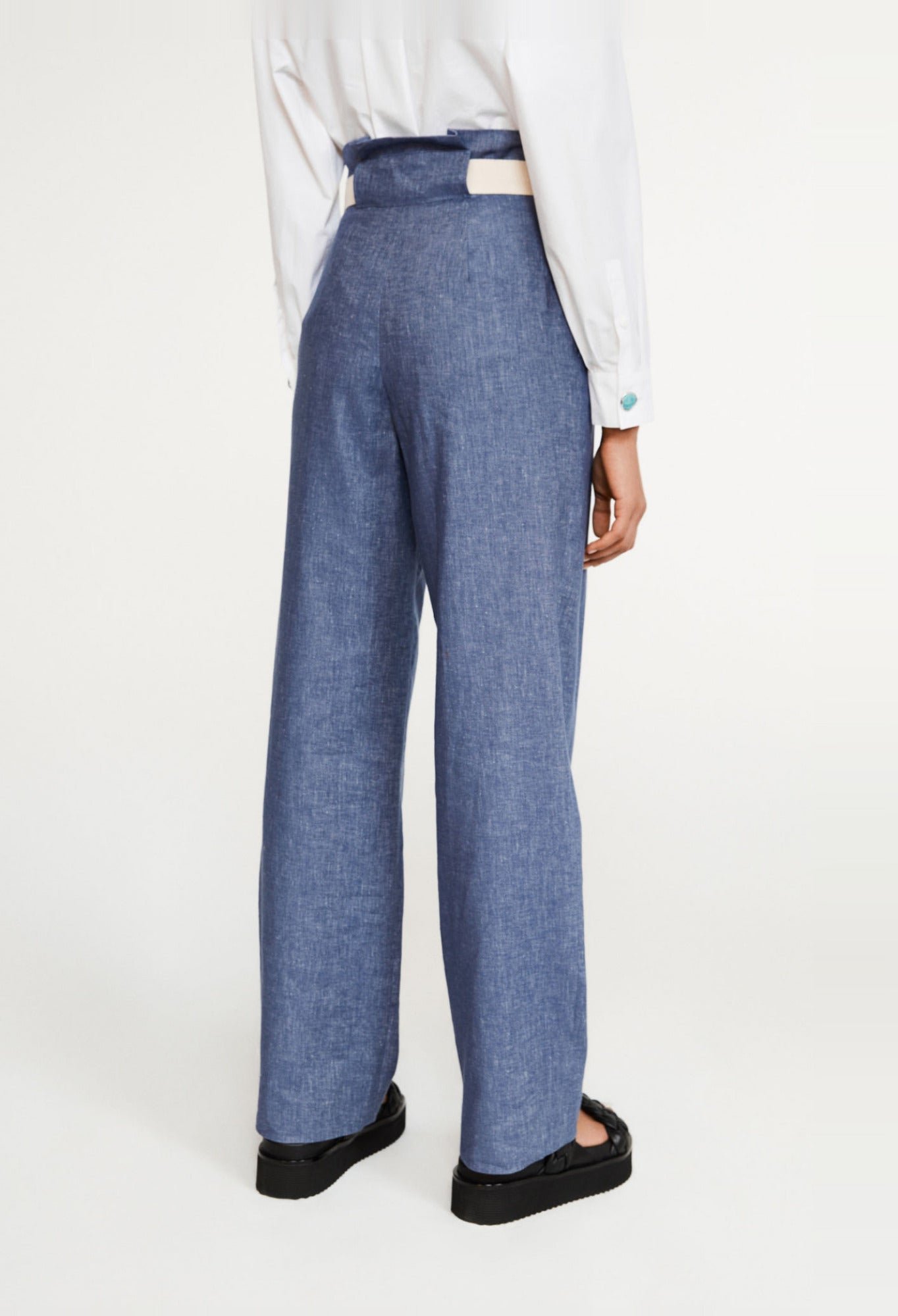 Pantalon paperbag taille haute Faume - seconde main