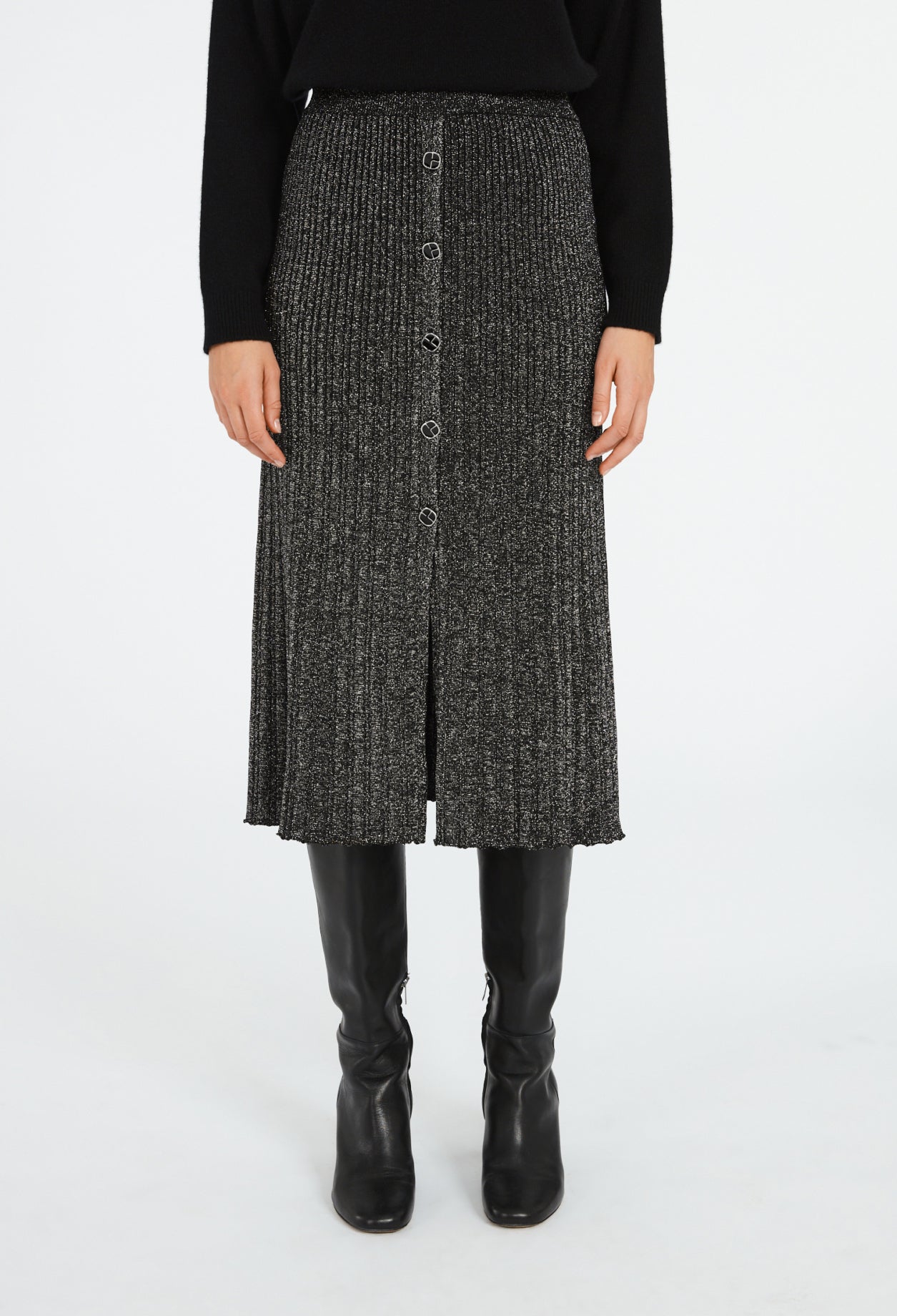 Jupe argent maille métallisée Faume - seconde main