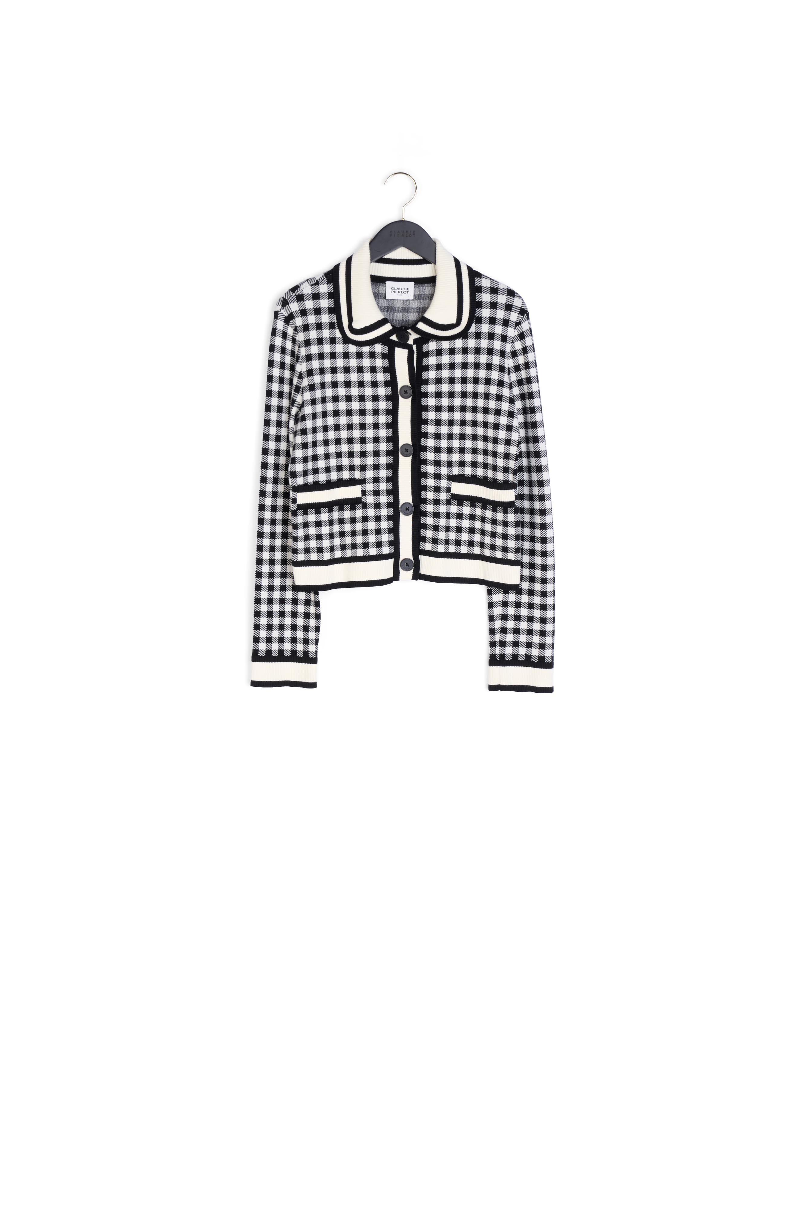 Cardigan vichy col claudin Faume - seconde main