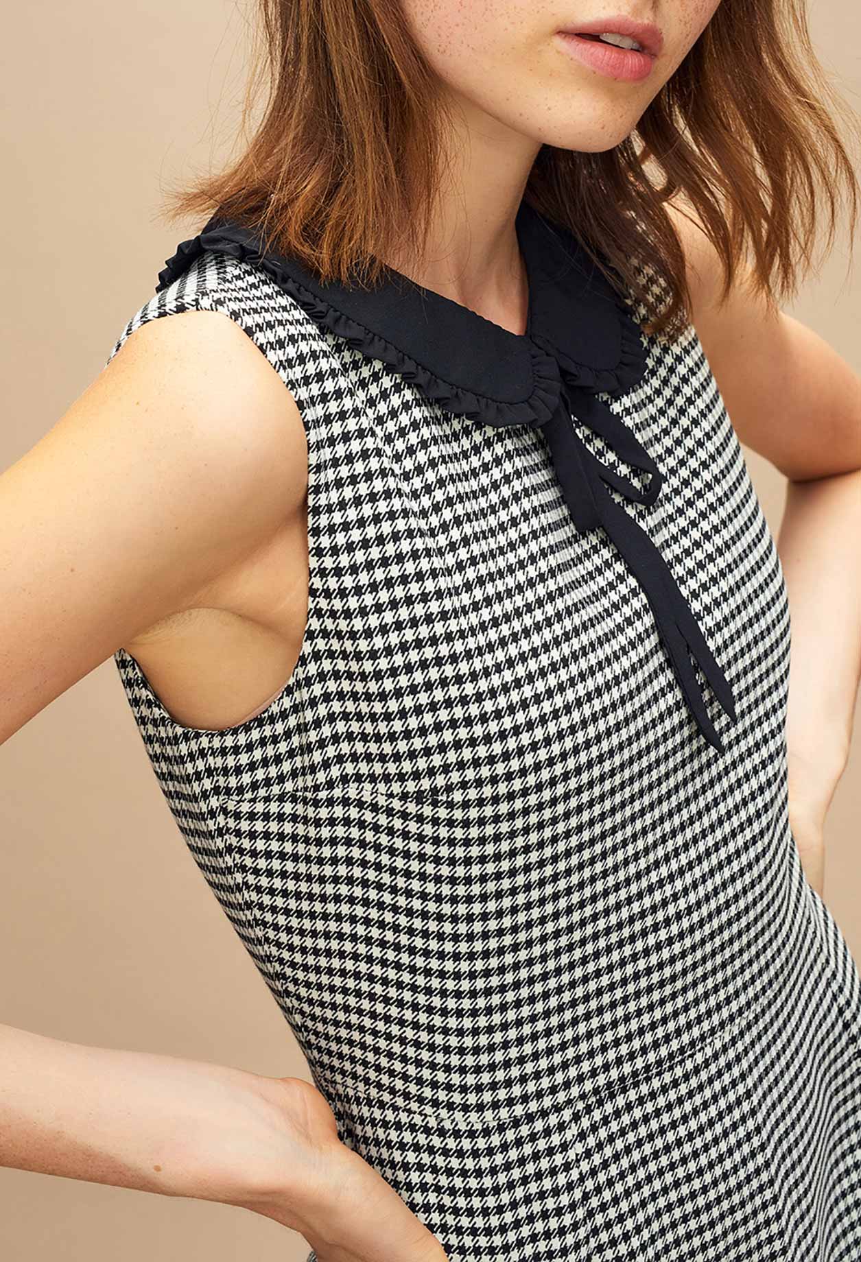 Robe prince de galles col claudine Faume - seconde main