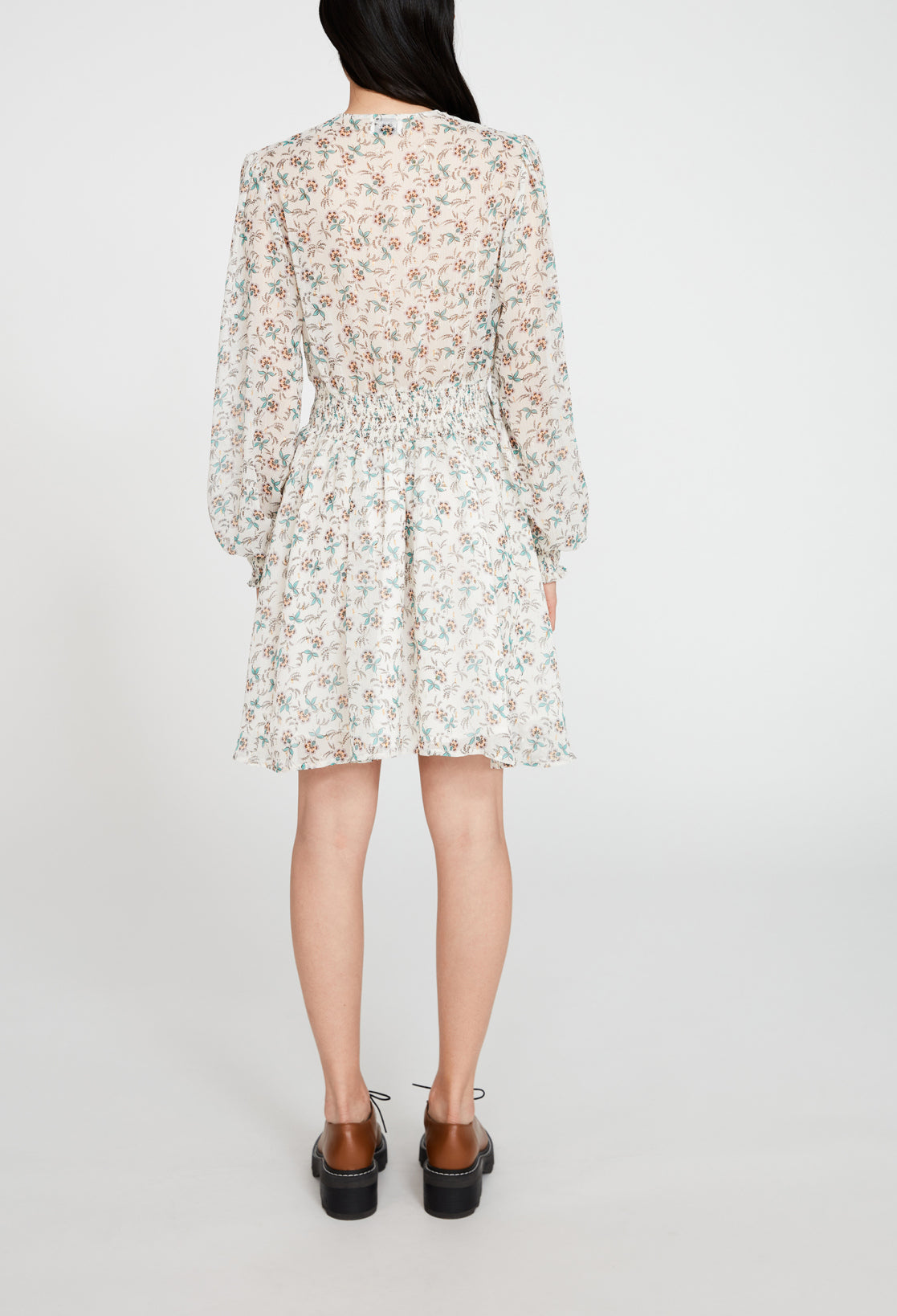 Robe courte motif floral métallisé Faume - seconde main