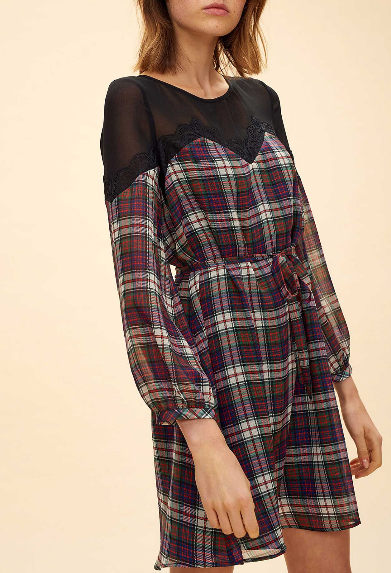 Robe à carreaux ceinturée Faume - seconde main