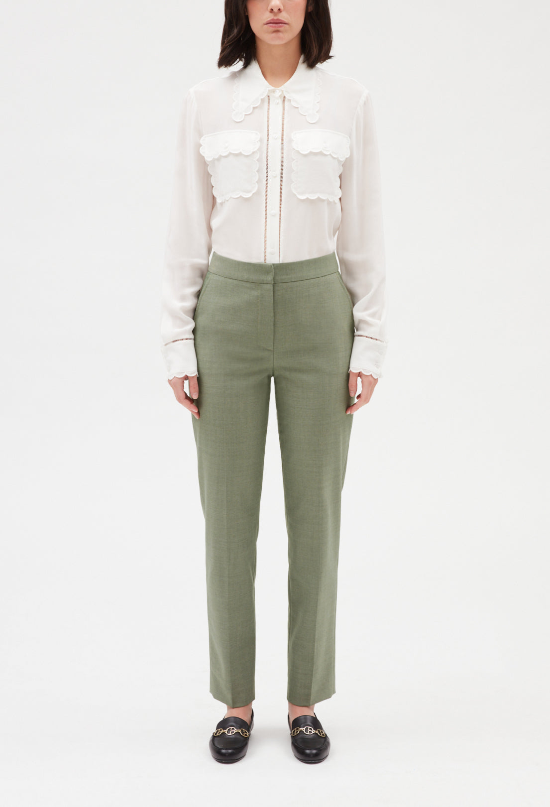 Pantalon tailleur kaki Faume - seconde main