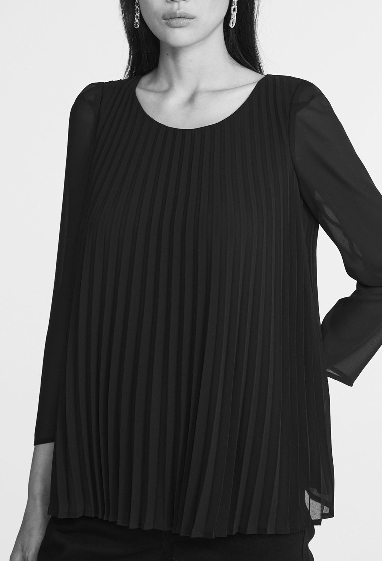 Top plissé noir Faume - seconde main