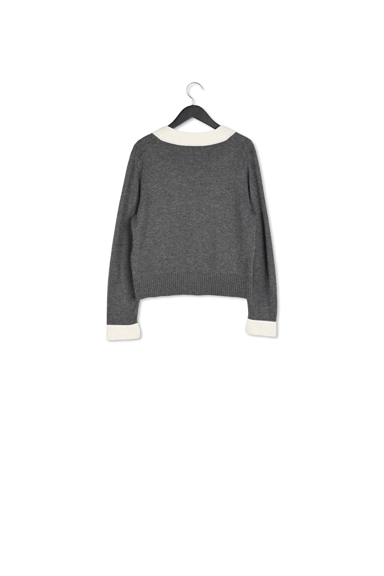 Cardigan bicolore en laine et cachemire Faume - seconde main