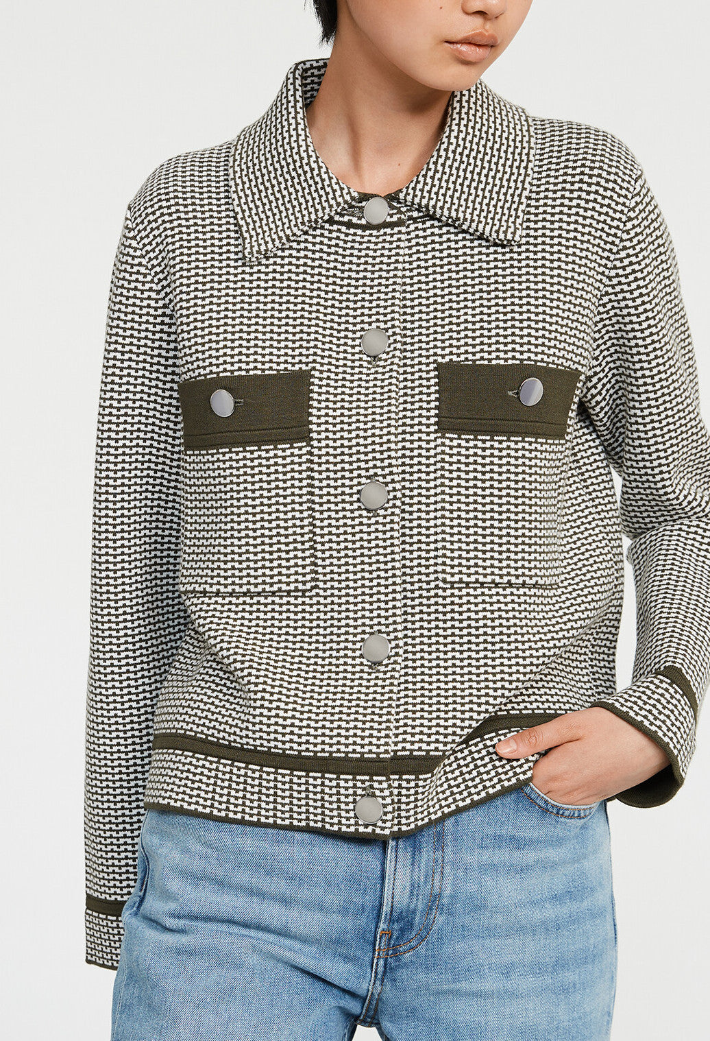 Cardigan maille à motifs graphiques Faume - seconde main