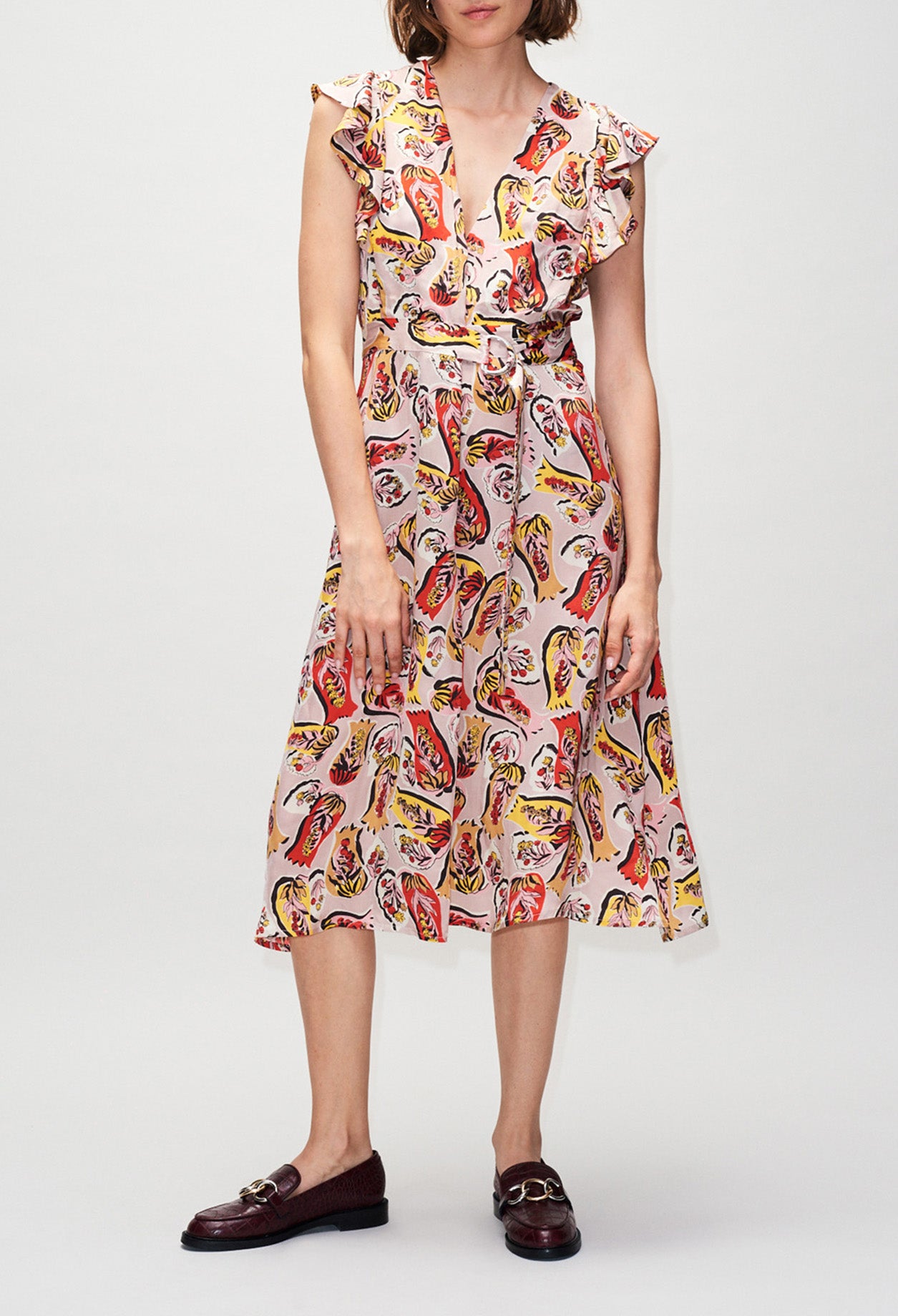 Robe portefeuille imprimée foulard Faume - seconde main