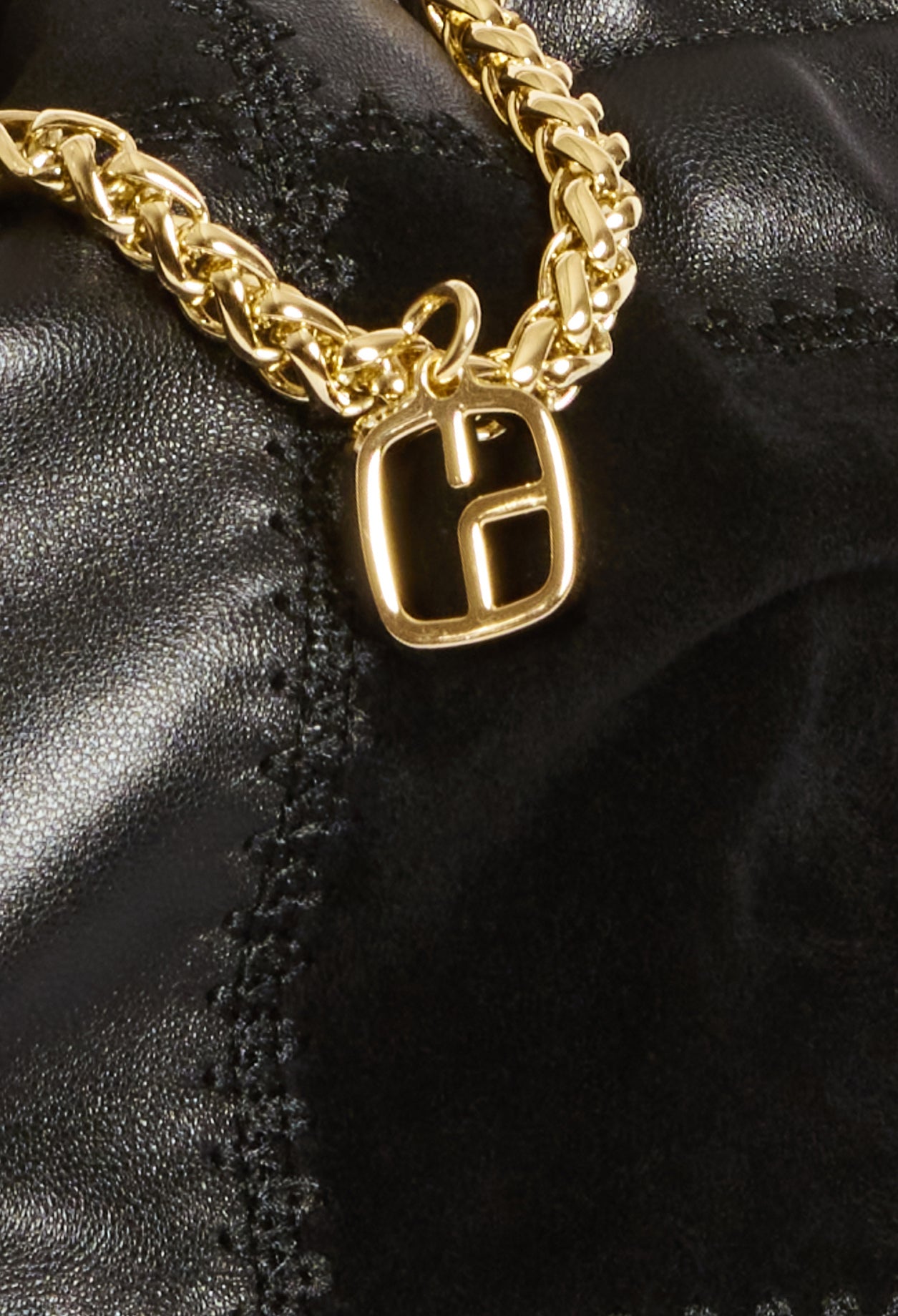 Sac noir pochon cuir Faume - seconde main