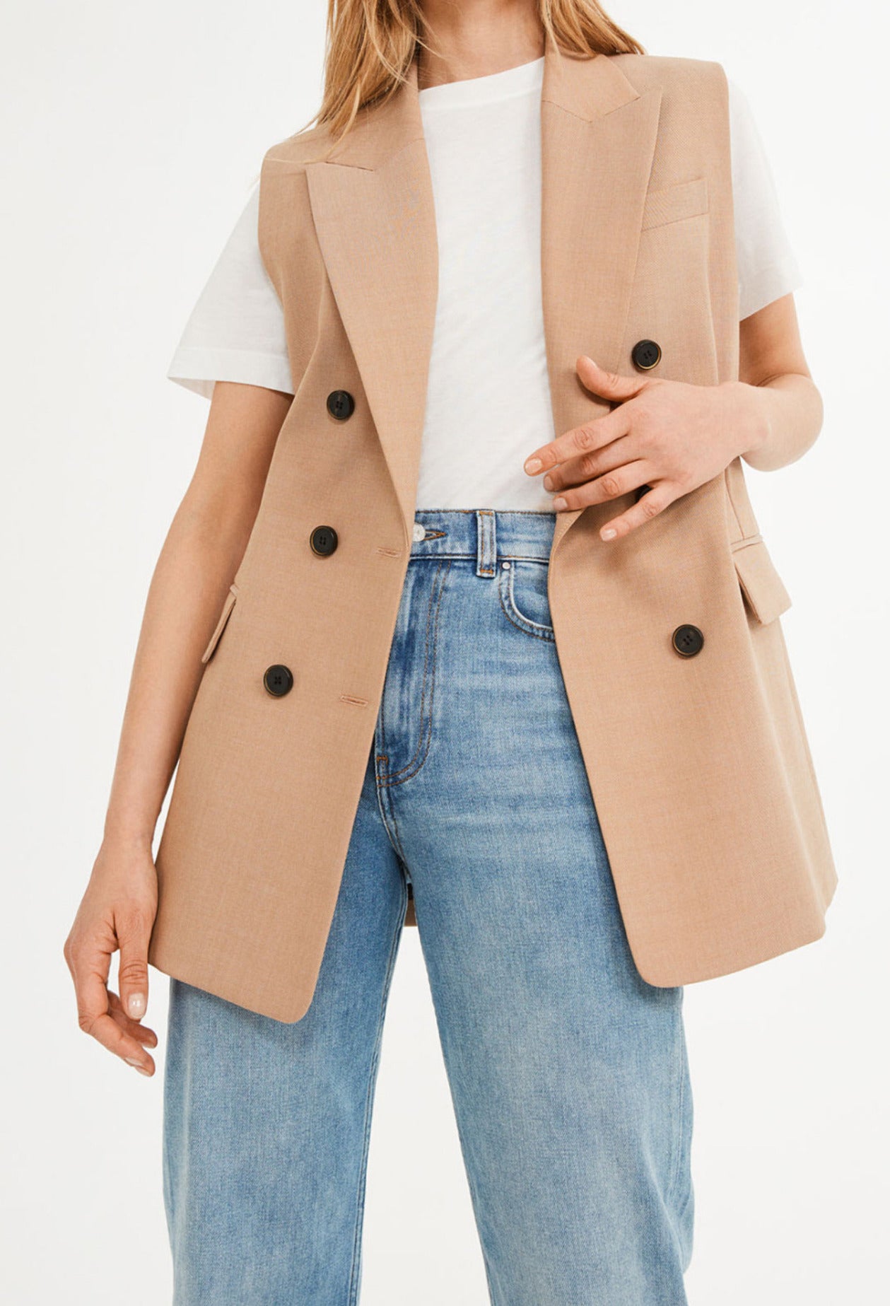 Veste sans manches en laine traçable Faume - seconde main