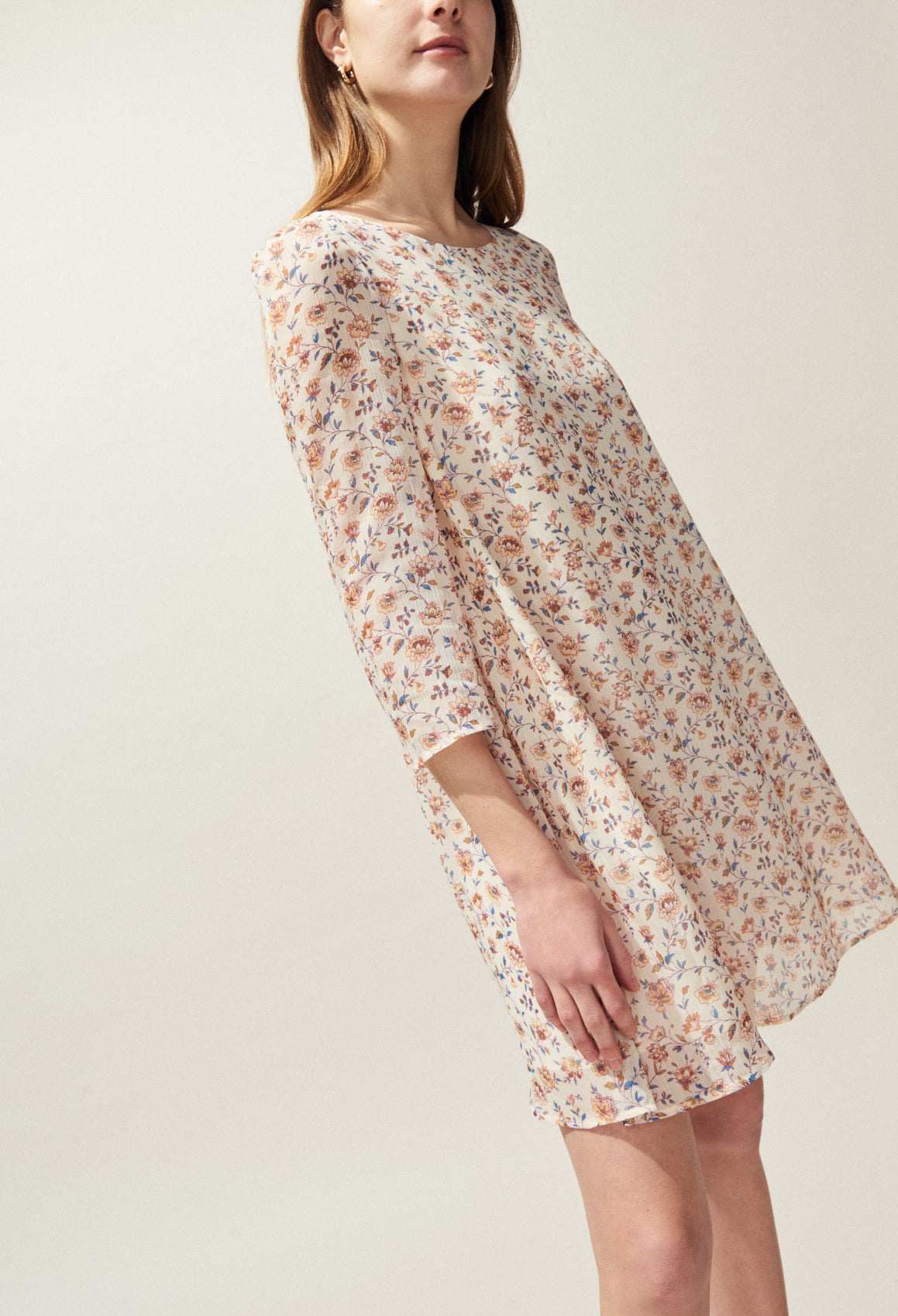 Robe RIFIFI imprimé fleuri ivoire Faume - seconde main