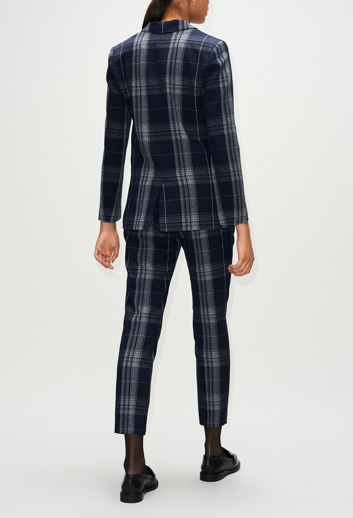 Veste tailleur croisée motif carreaux Faume - seconde main