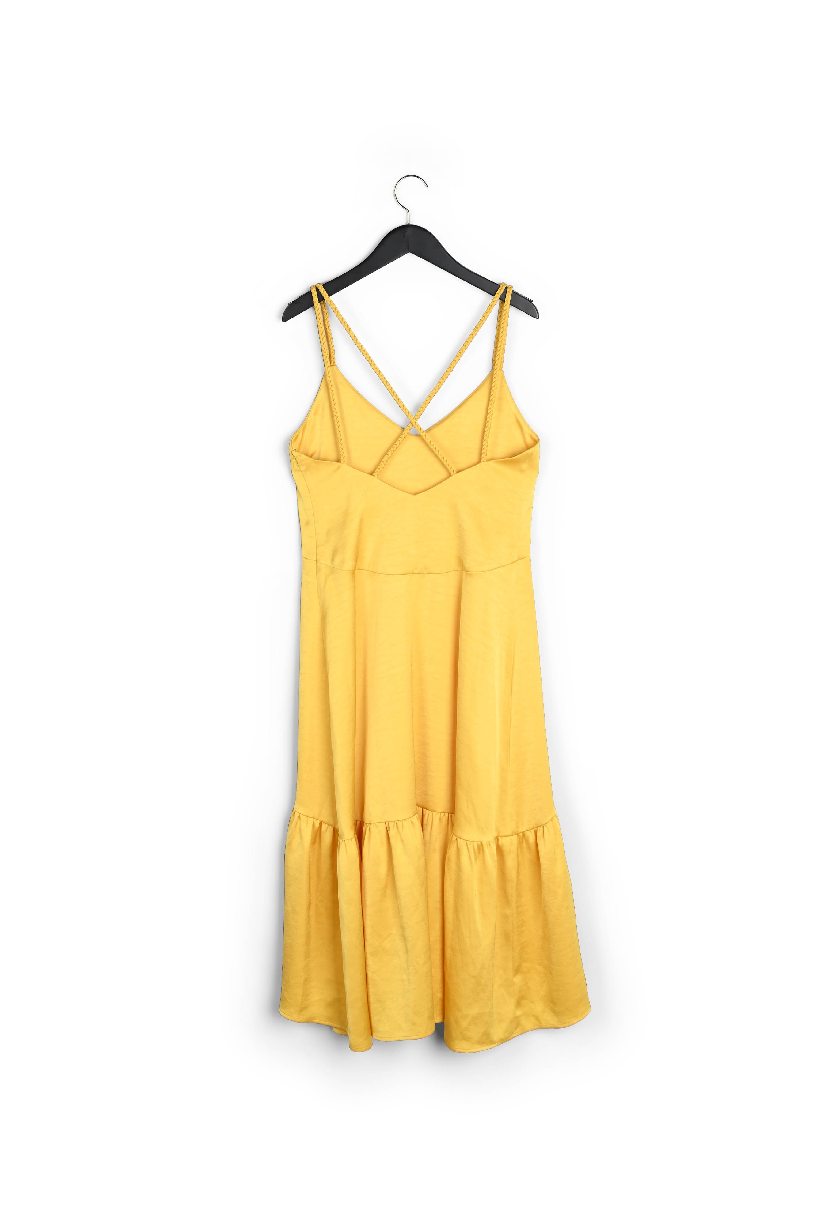Robe midi satinée jaune Faume - seconde main