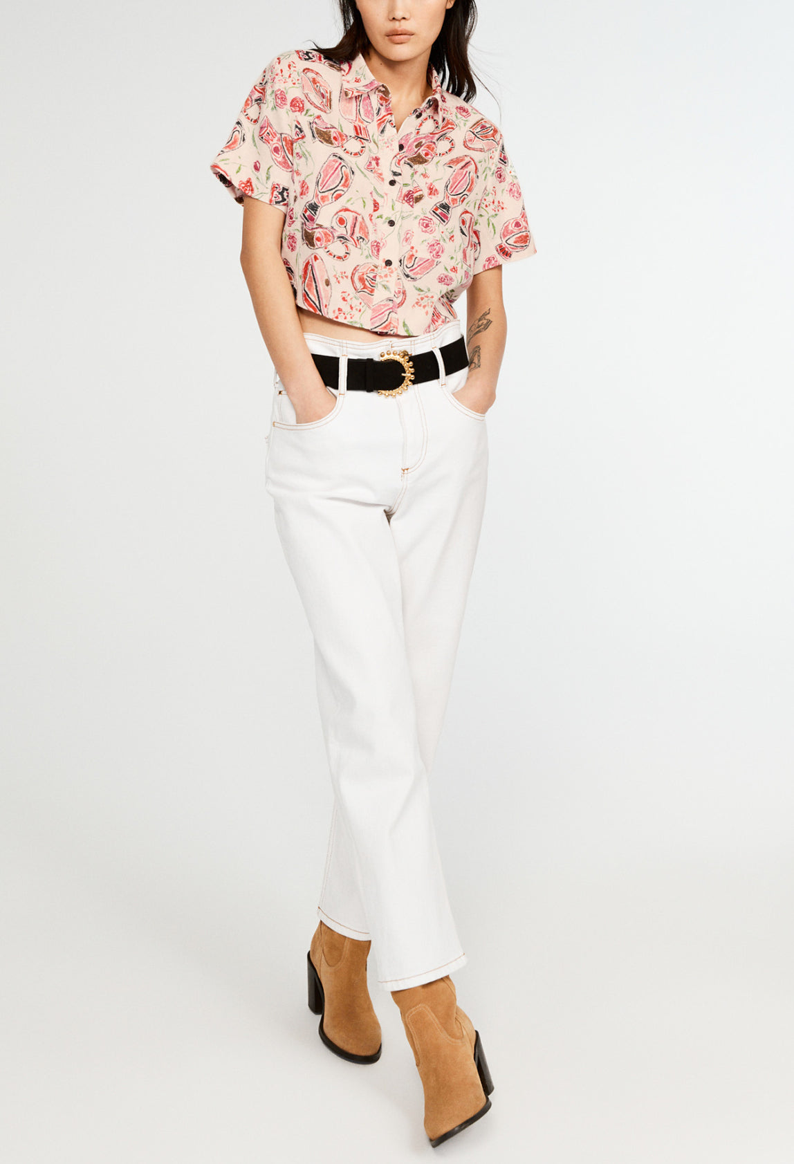 Chemise courte imprimée Faume - seconde main