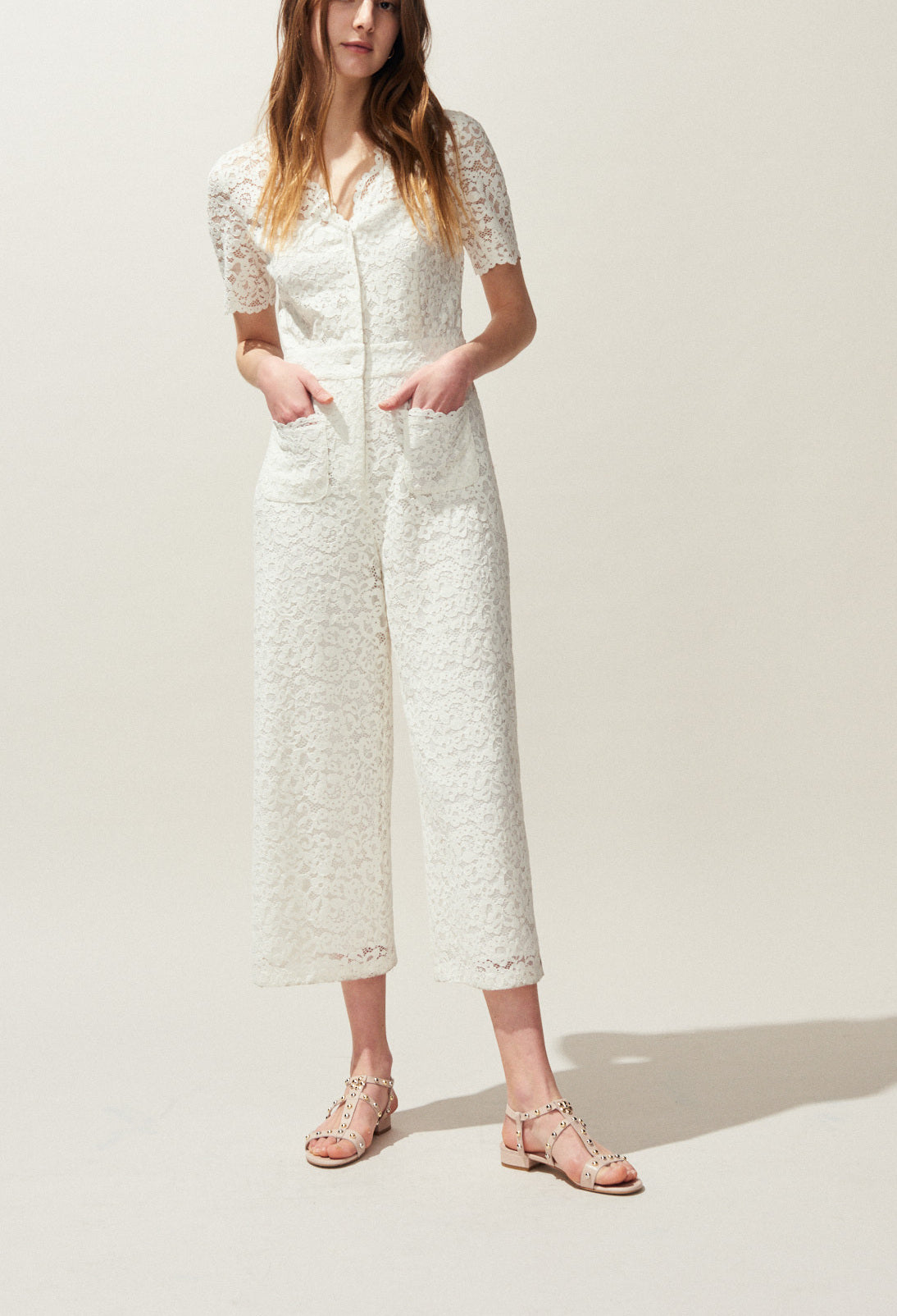 Combi-pantalon en dentelle Faume - seconde main