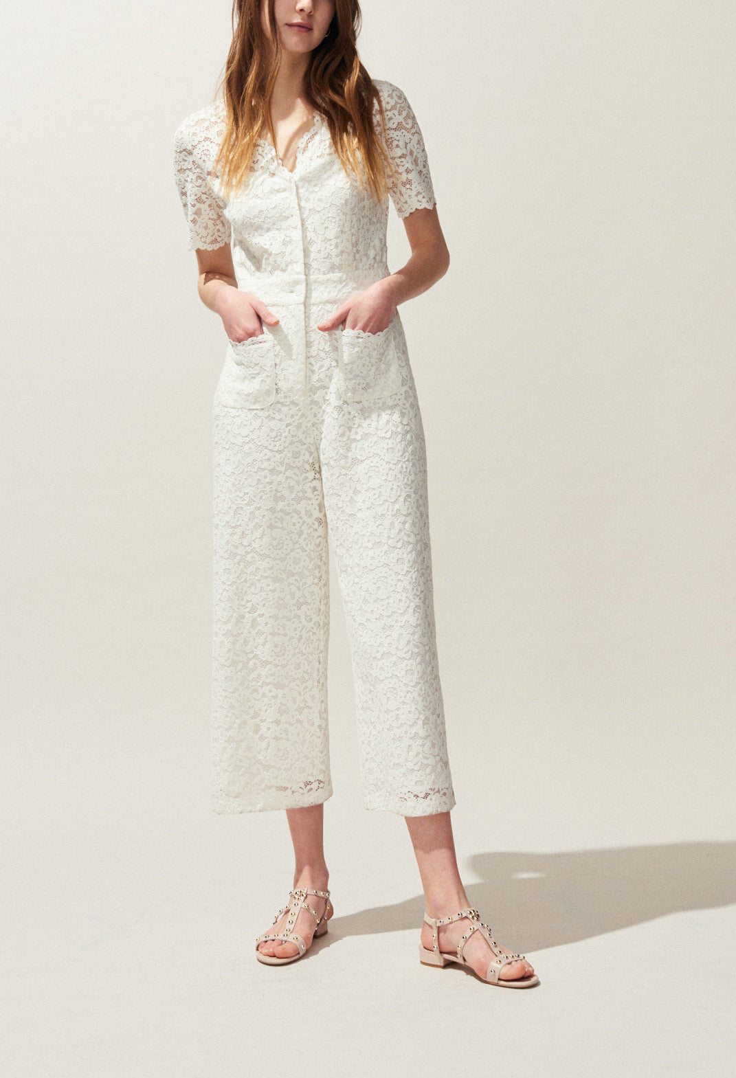 Combi-pantalon en dentelle Faume - seconde main