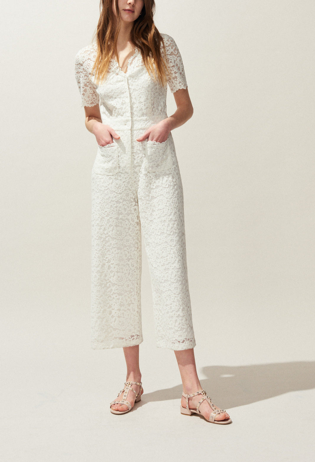 Combi-pantalon en dentelle Faume - seconde main