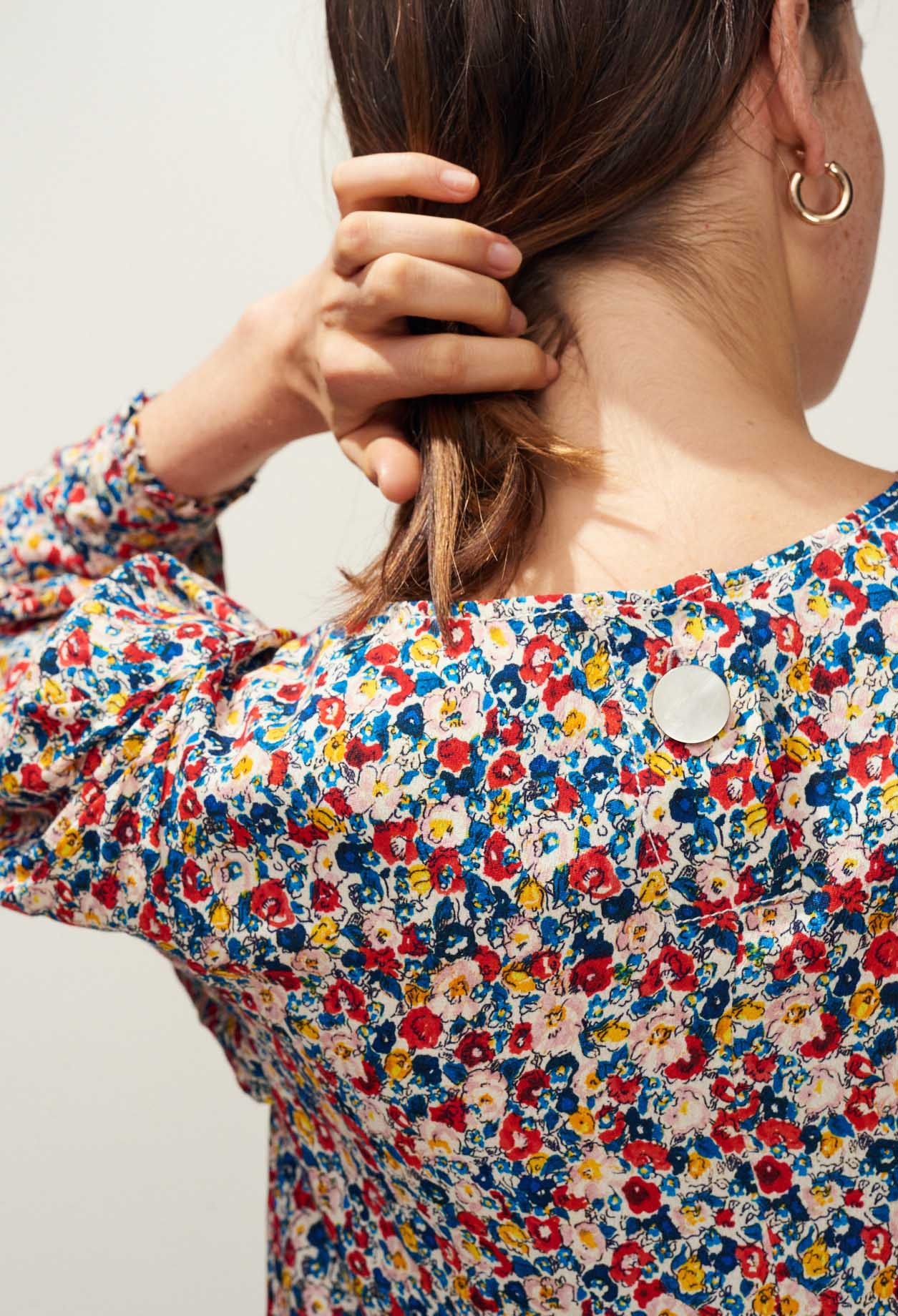 Top imprimé fleuri manches bouffantes Faume - seconde main