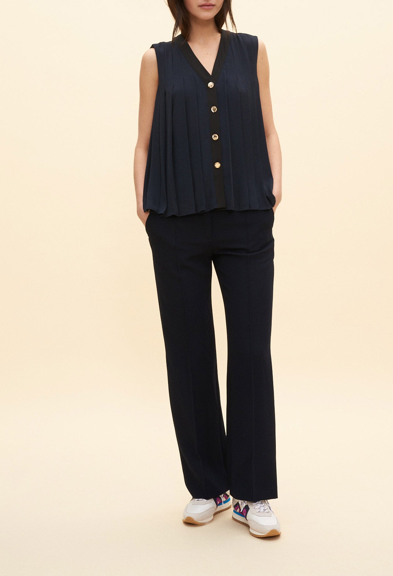 Top sans manchs plissé Faume - seconde main