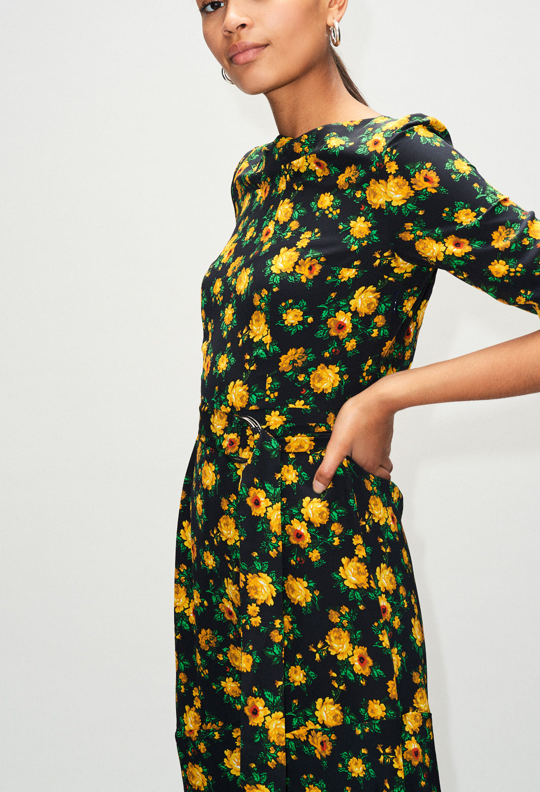 Robe longue soie imprimé fleuri Faume - seconde main