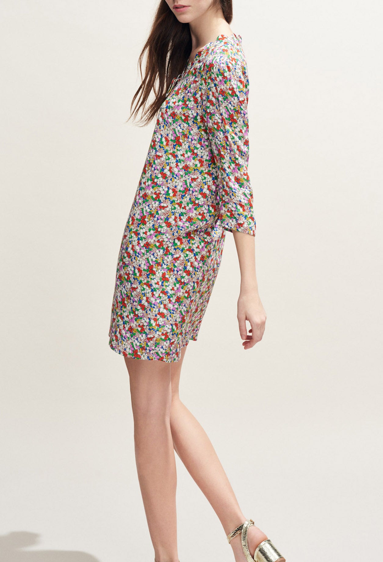 Robe fluide col V imprimé fleuri Faume - seconde main