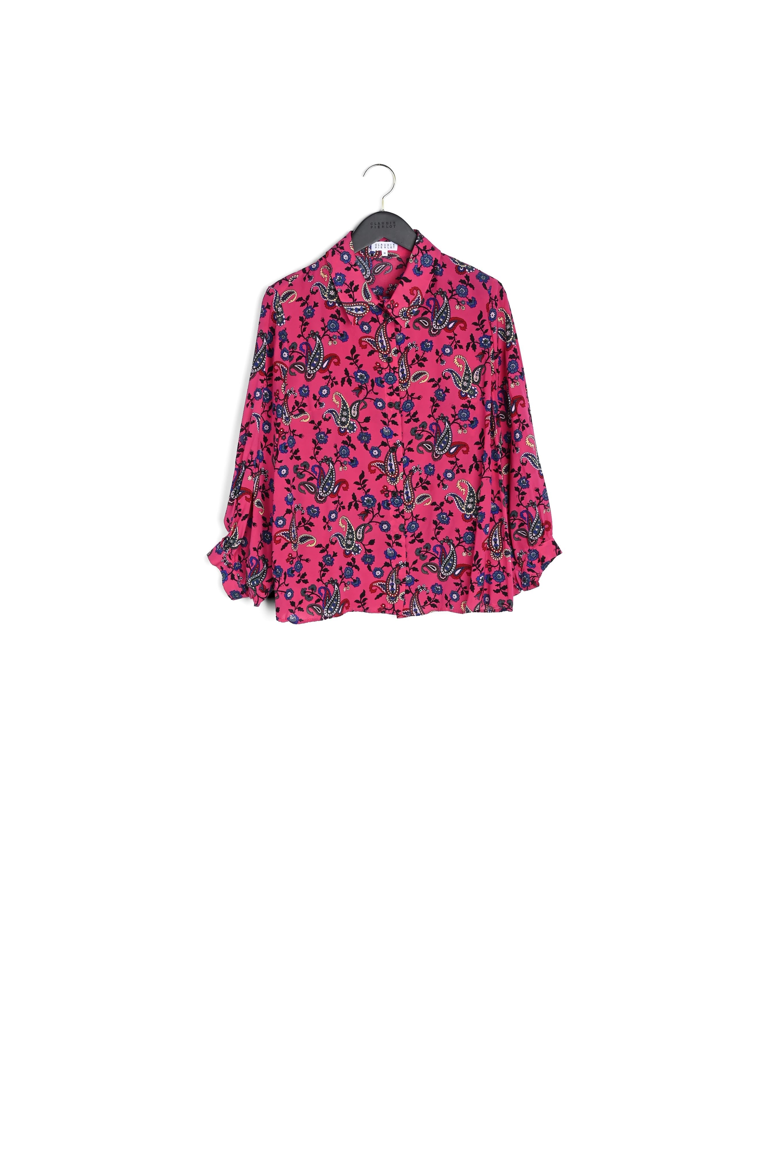 Chemise imprimée rose fuchsia Faume - seconde main