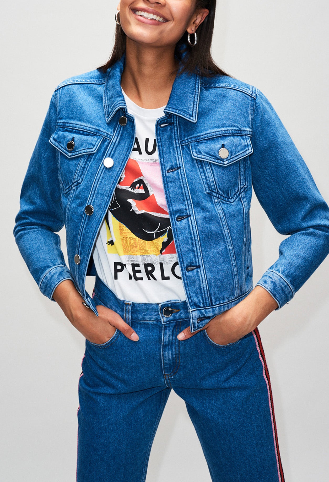 Veste en jean col à message Faume - seconde main