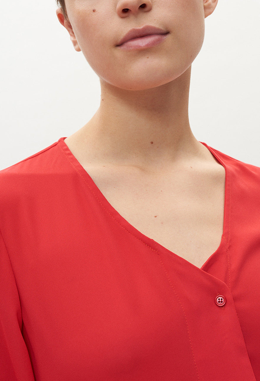 Blouse rouge tablier Faume - seconde main