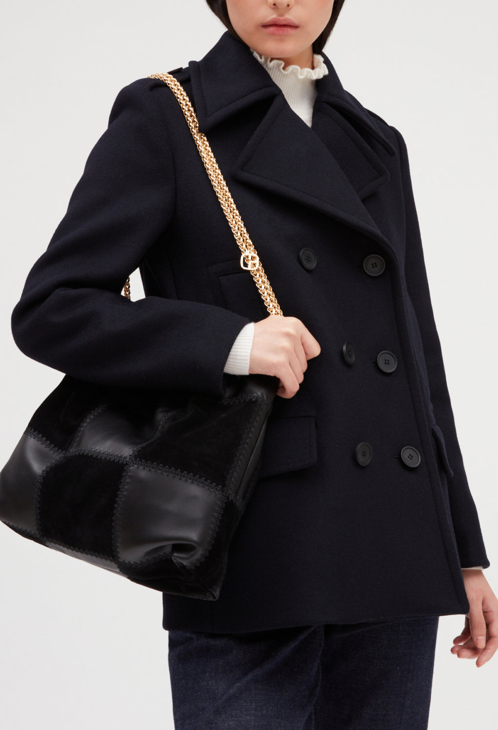 Sac noir pochon cuir Faume - seconde main