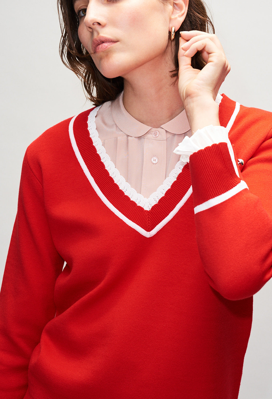 Pull col V 2 en 1 Faume - seconde main