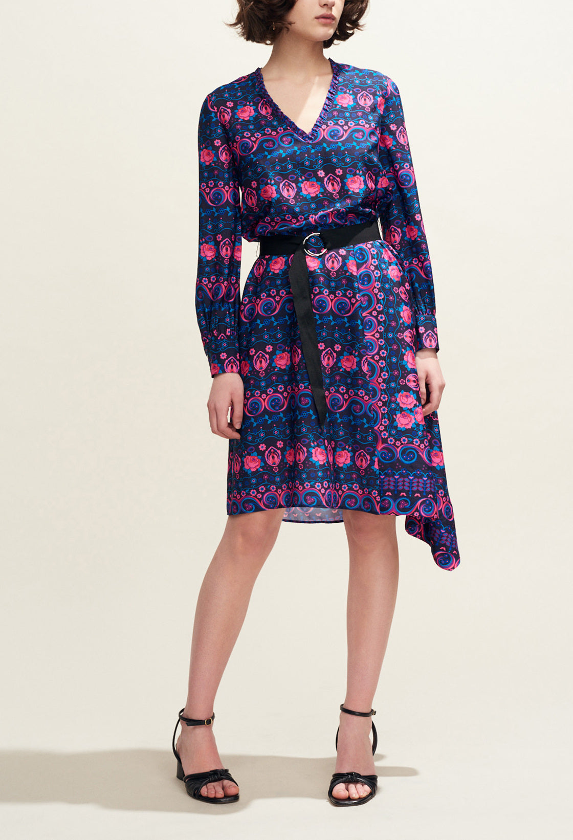 Robe asymétrique imprimé foulard Faume - seconde main