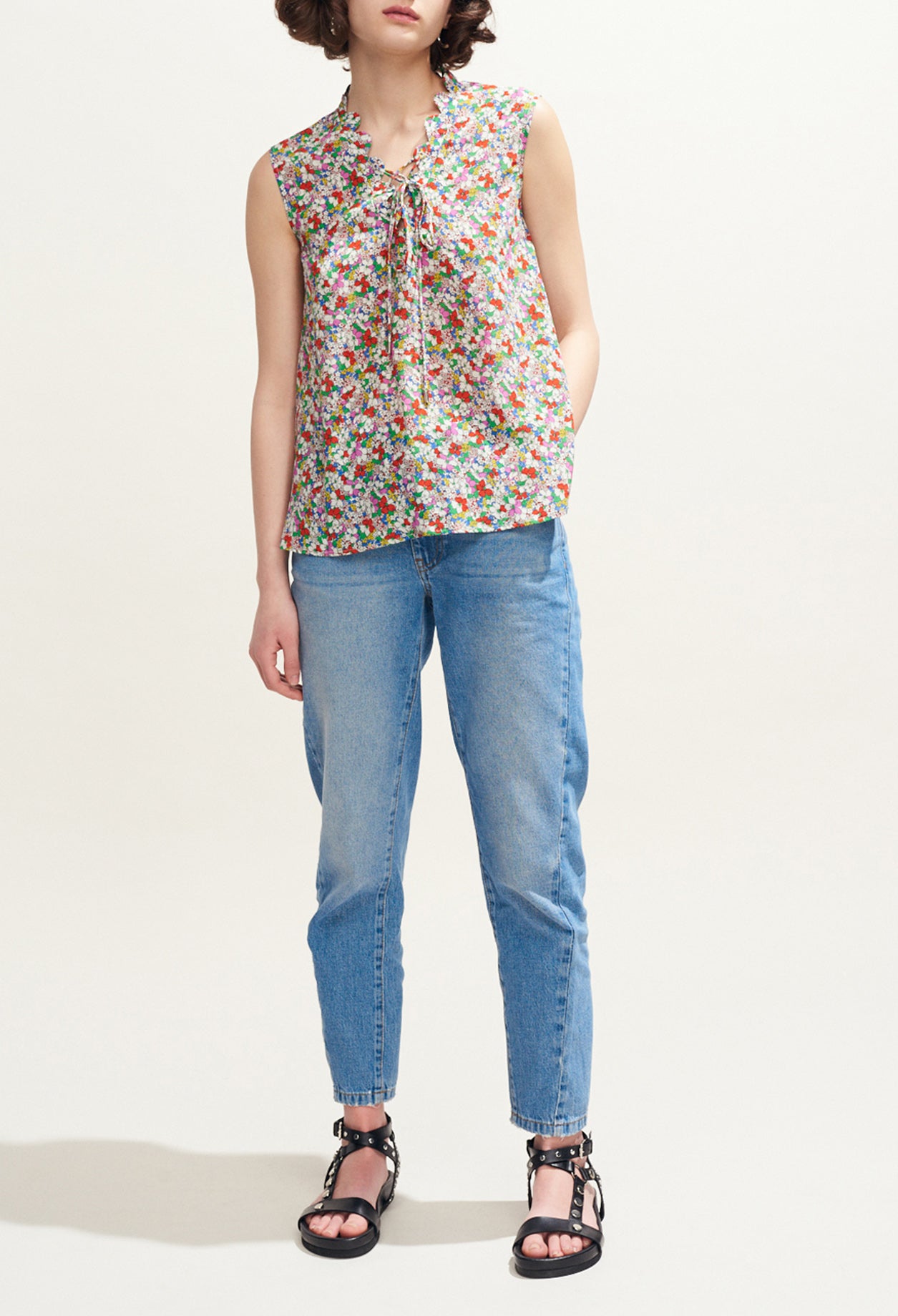 Top sans manches imprimé fleuri Faume - seconde main