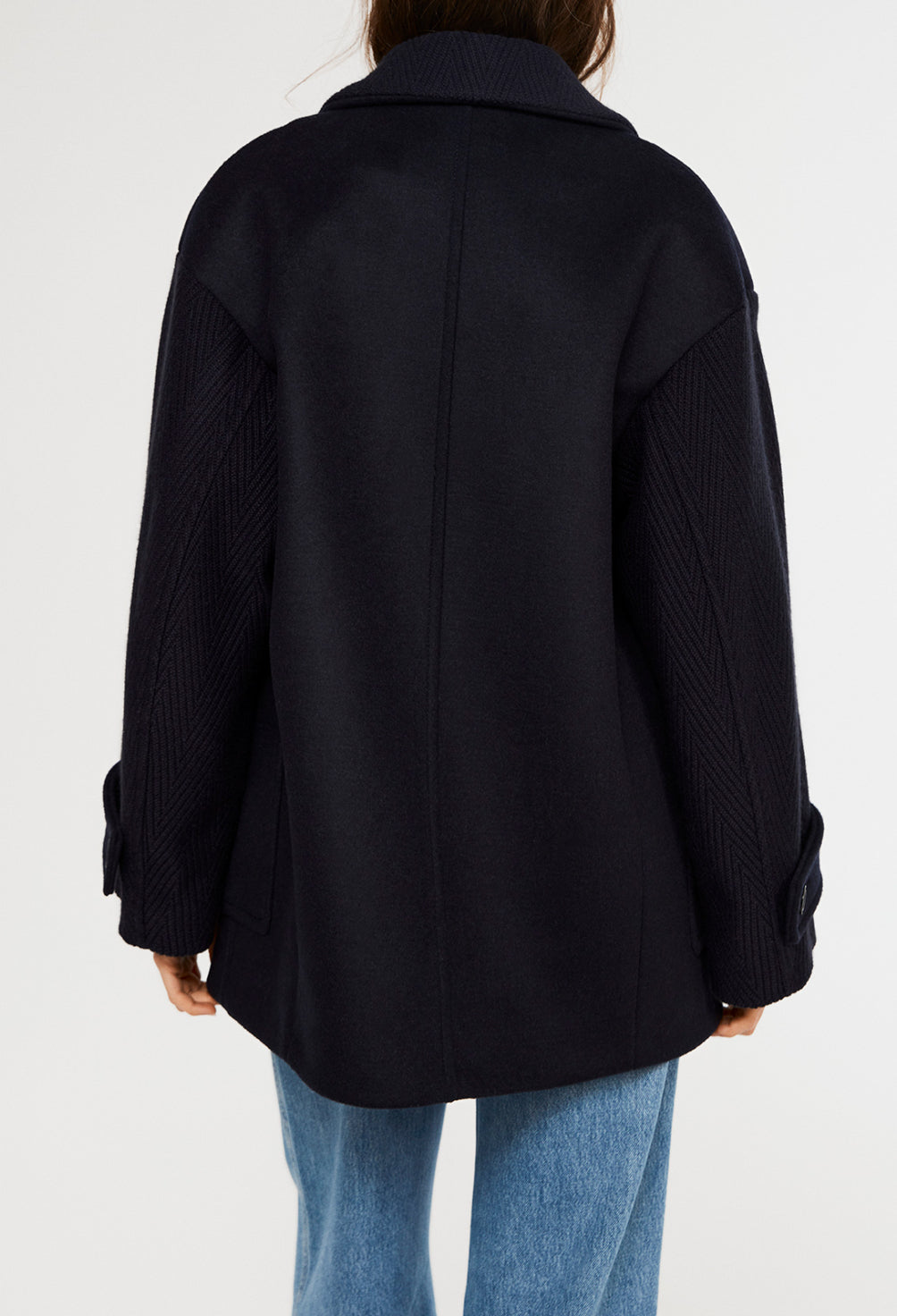 Manteau bi-matière en laine recyclée Faume - seconde main