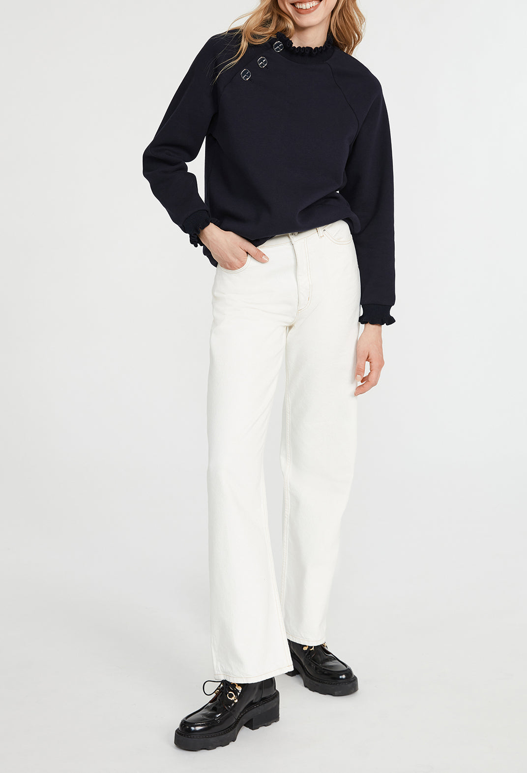 Sweatshirt à col volanté Faume - seconde main